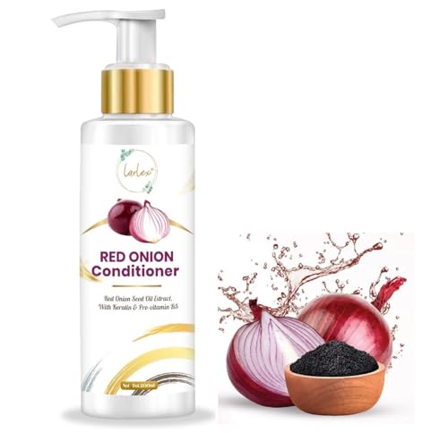 LARLEX Red Onion Seed Oil Hair Conditioner with Black Seed Oil & Pro-Vitamin B5 - Paraben-Free, Silicone-Free, Mineral Oil-Free - 200ml - Promotes Hair Growth & Reduces Hair Loss for Men & Women