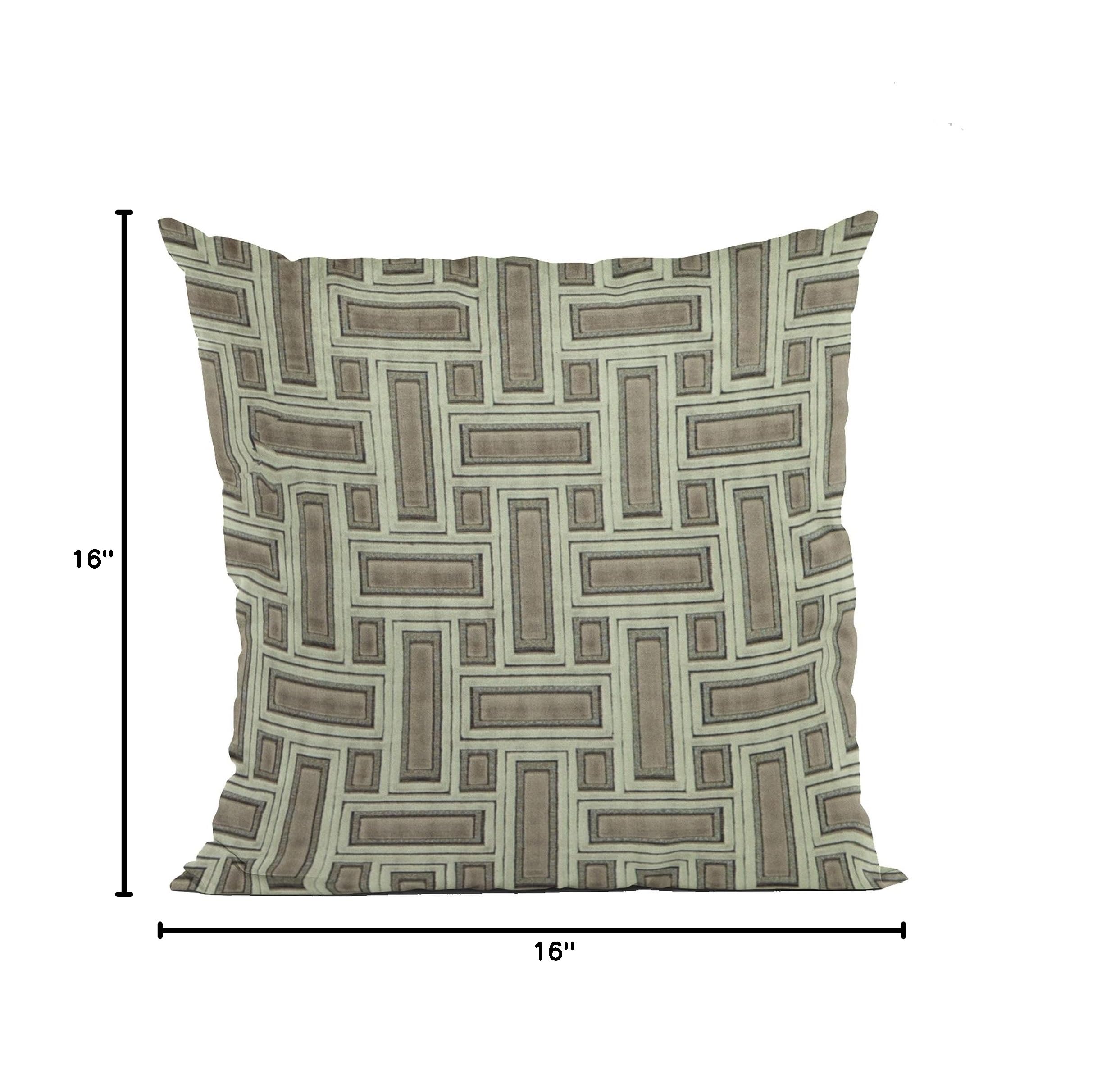 Luxury Plutus Truffle Stony Cut Velvet Throw Pillow 16x16 Inches - Double Sided Brown Decorative Cushion with Sparkle Accents for Sofa, Bedroom & Living Room Decor
