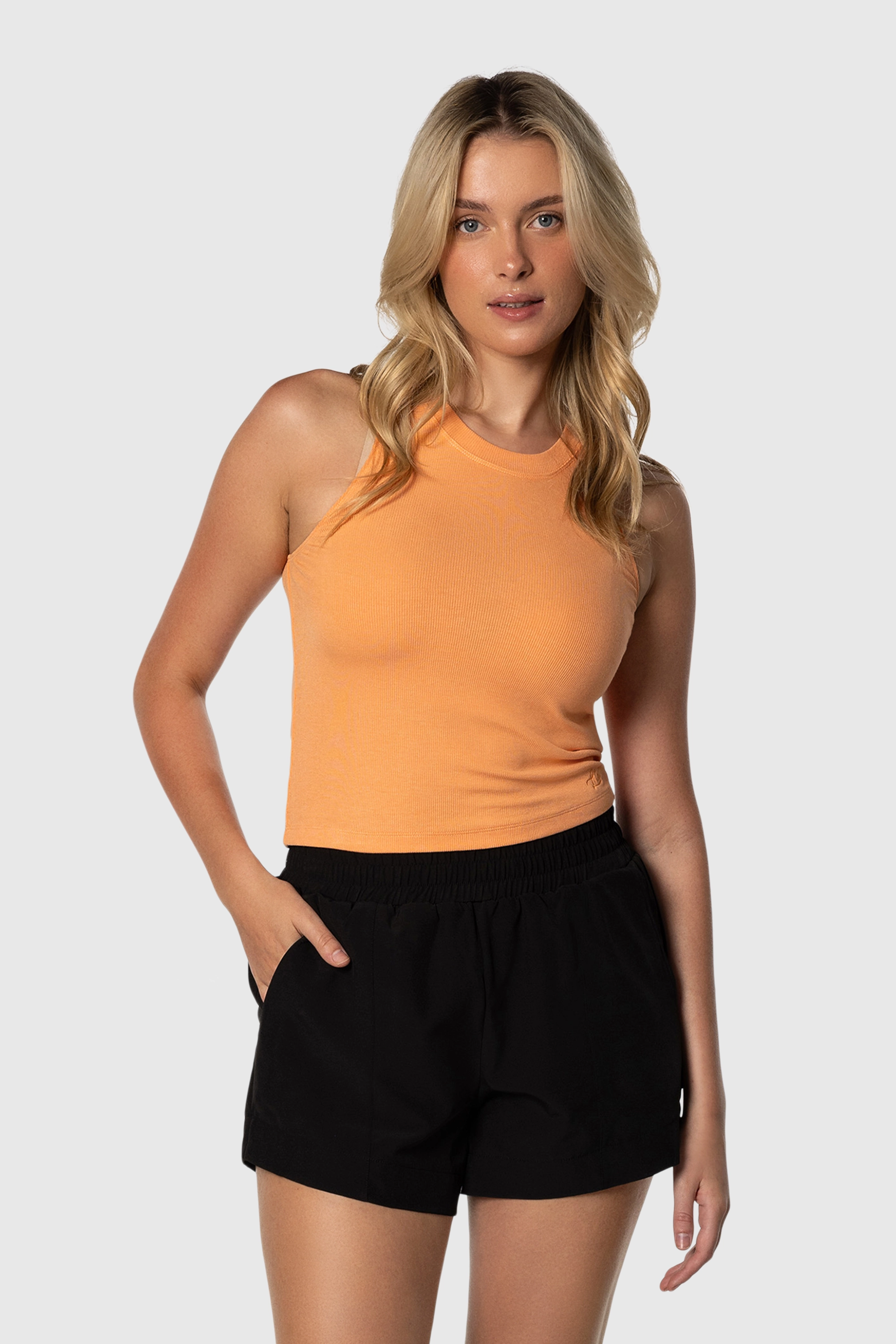 Women's Ribbed Tank Top in Pink - Soft Stretchy Fitted Camisole for Casual Wear, Layering & Summer Outfits