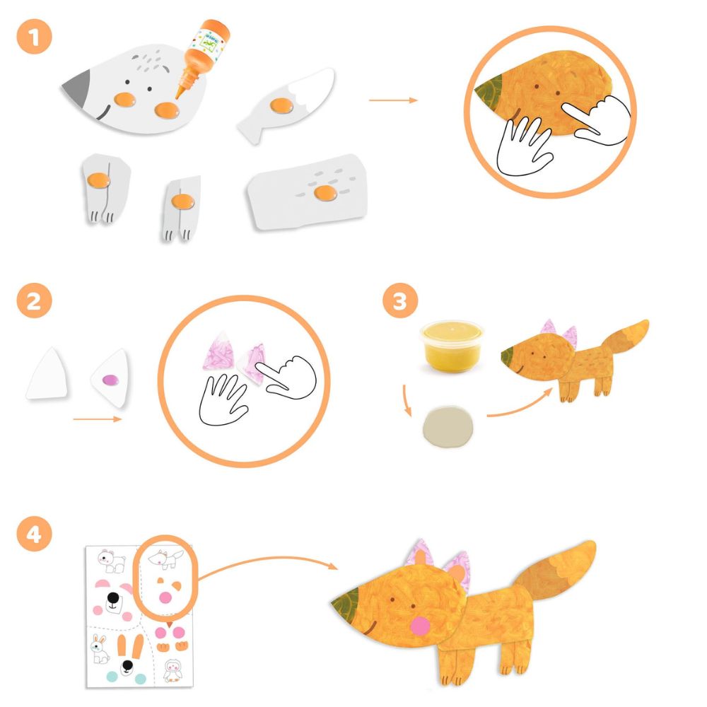 Djeco Non-Toxic Finger Paint Set for Toddlers 18 Months and Up - Safe, Washable & Mess-Free Creative Fun for Kids Art Activities