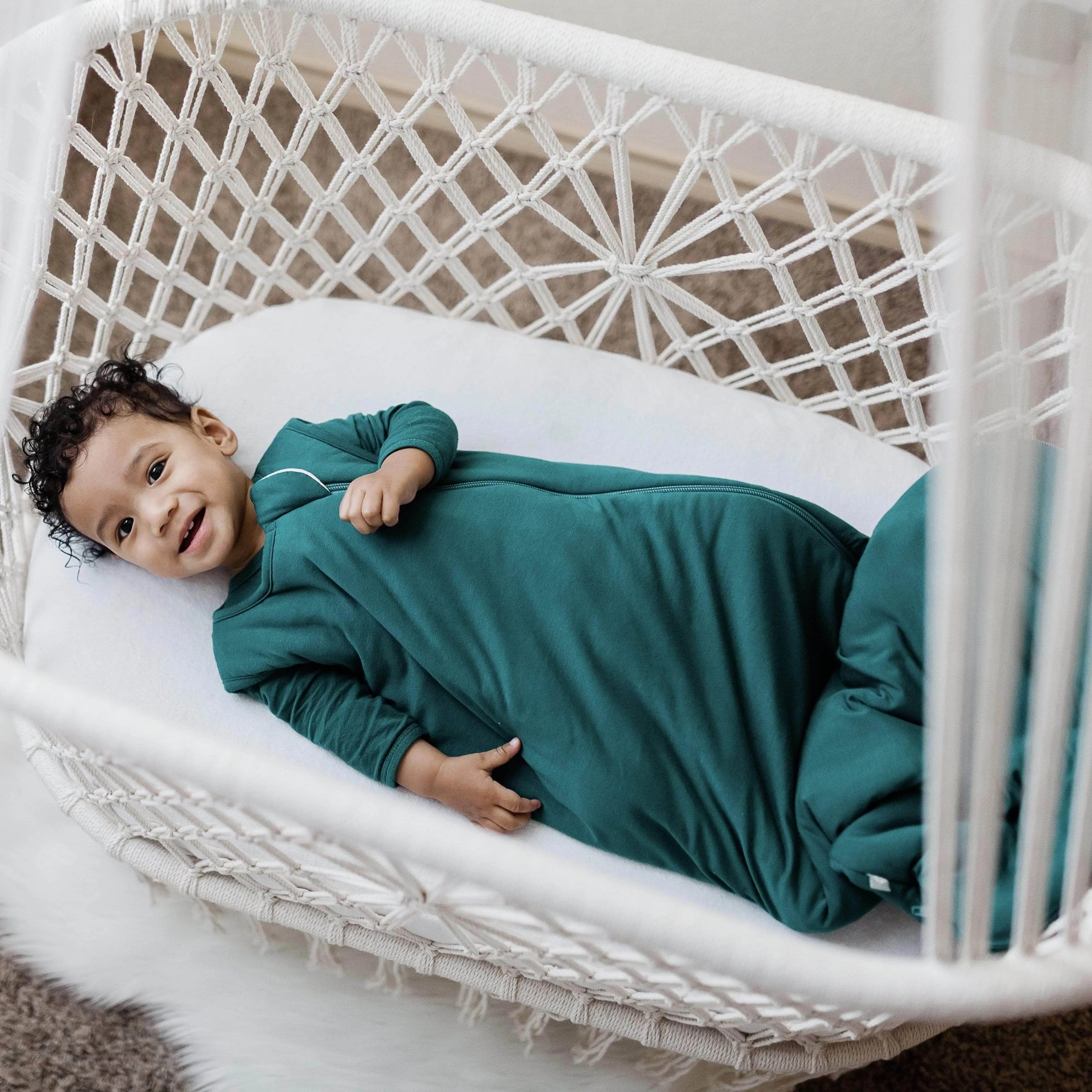 Emerald Green Baby Sleep Bag 1.0 Tog - Lightweight & Breathable for Comfortable Nighttime Sleep | Perfect for Nursery, Daycare & Travel