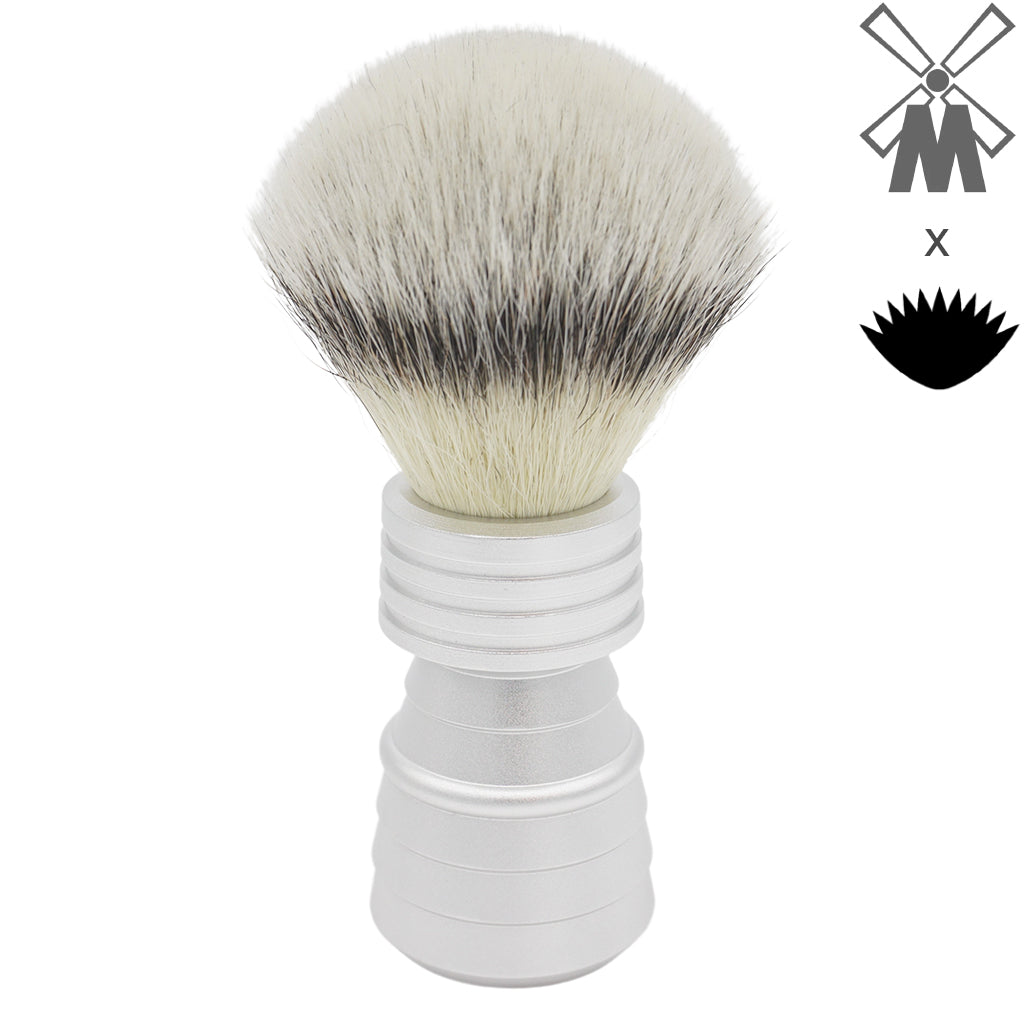 25mm Mühle STF XLarge Synthetic Shaving Brush with AP Shave Co. Alumihandle - Raw Matte Finish - Perfect for Wet Shaving & Grooming Routine