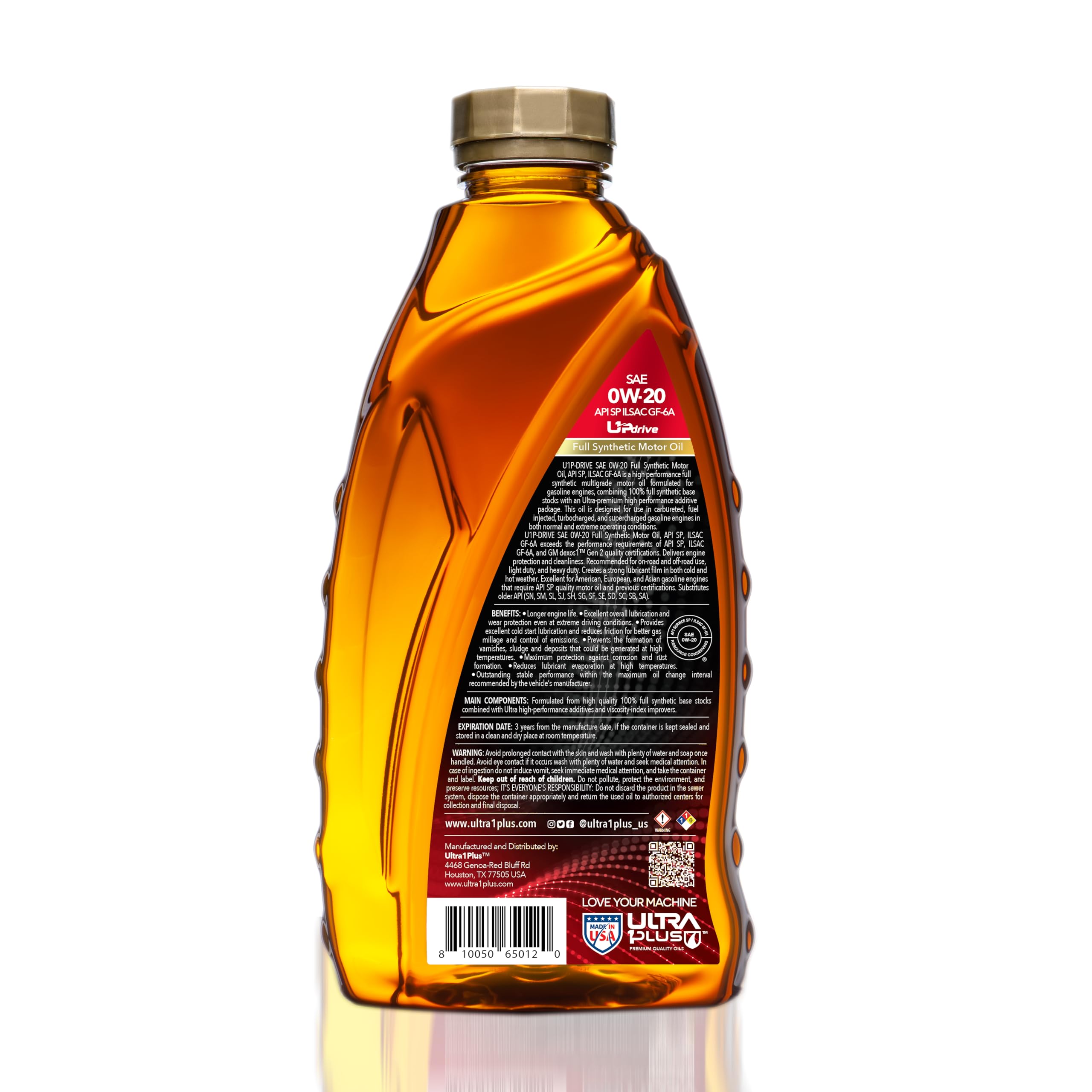 SAE 0W-20 Full Synthetic Motor Oil API SP ILSAC GF-6A - 12 Quart Pack for Cars, SUVs & Light Trucks - Improves Fuel Efficiency & Engine Protection
