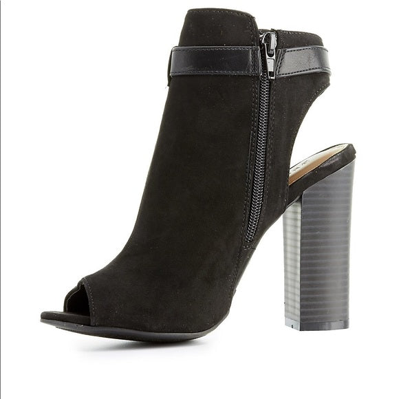 Peggy Peep Toe Belted Ankle Booties - Stylish Black Boots for Women | Perfect for Office, Party & Night Out