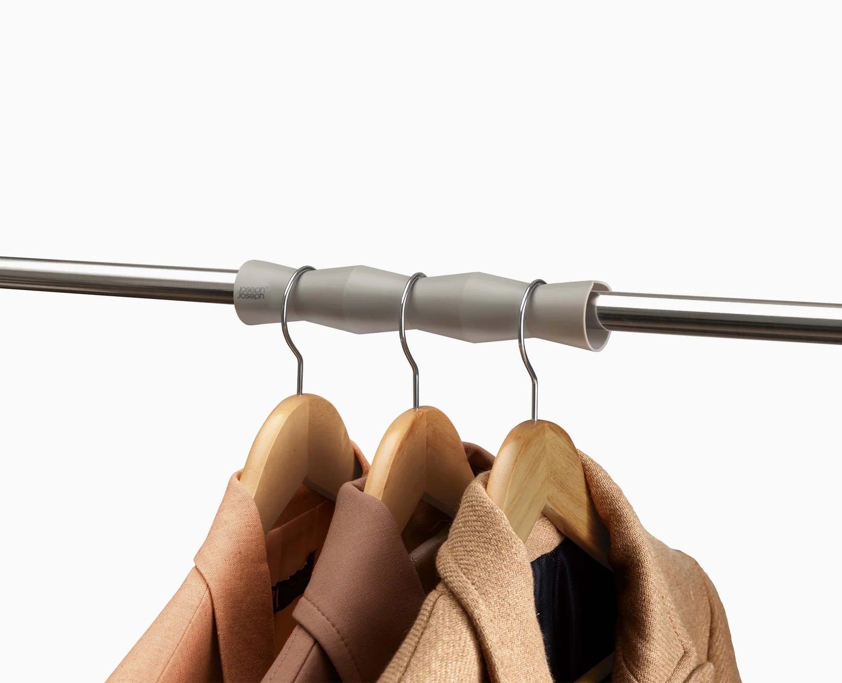 Orderly™ Set of 2 Ecru Clothes Rail Spacer Set - Organize Shirts & Suits in Closet - Perfect for Wardrobe Organization and Space Saving