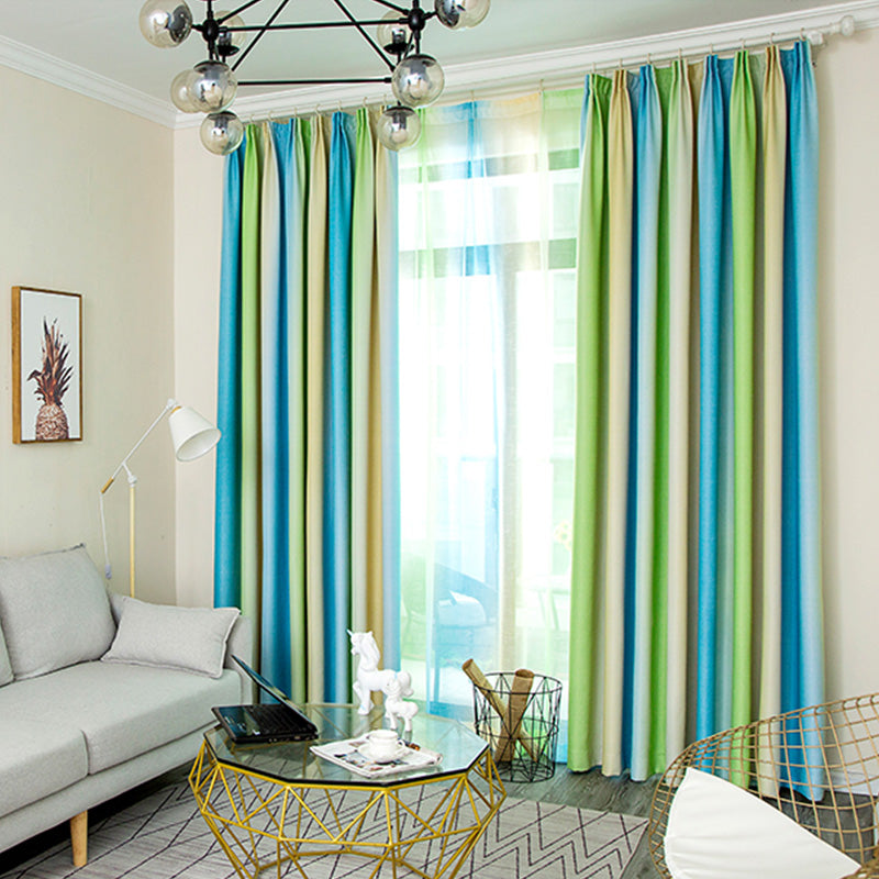 Willa Mediterranean Ombre Blackout Thermal Curtains - Custom Window Treatments for Bedroom & Living Room - Energy Efficient Light Blocking Drapes for Home Decor