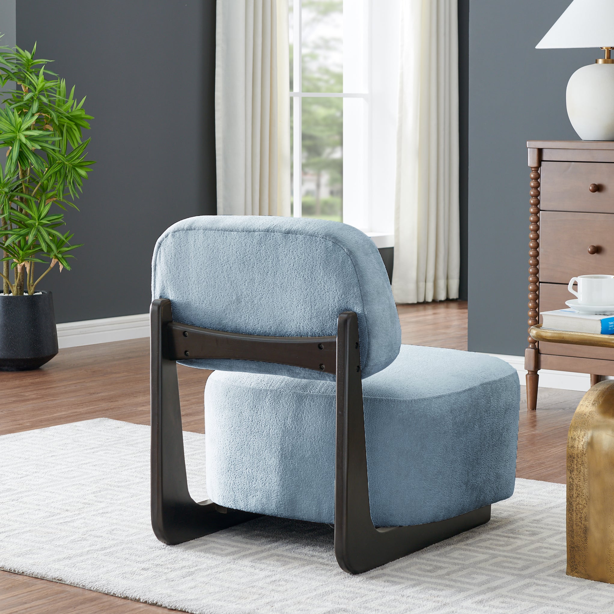 Solara Modern Accent Chair with Solid Wood Frame - Roundhill Furniture - Stylish Living Room Seating for Home & Office Decor