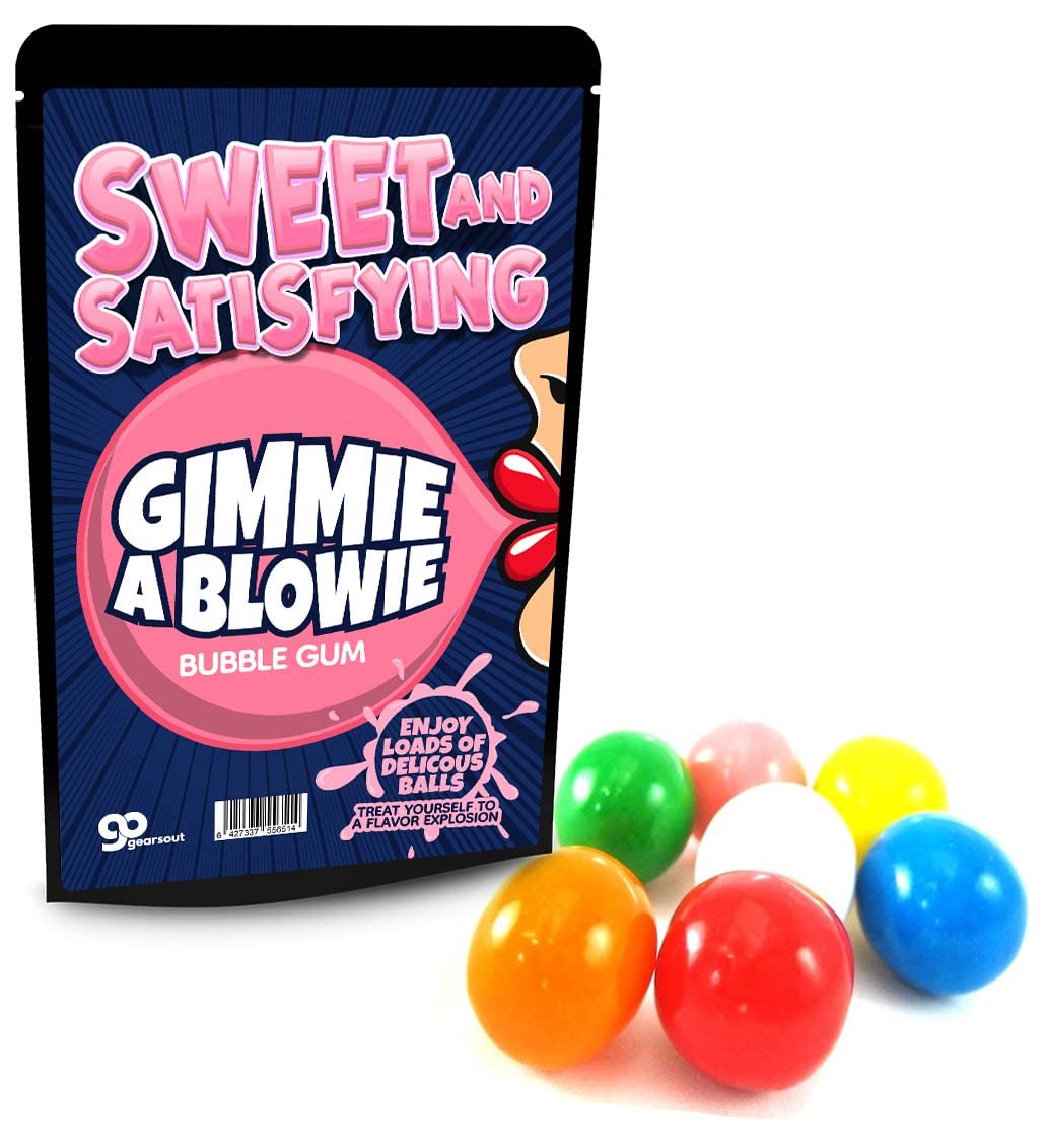 Funny Edible Gag Candy - Assorted Color Bubble Gum Gumballs | Unique Naughty Gift for Couples, Men & Women | Perfect for Bachelor Parties, Valentine's Day & Adult Pranks