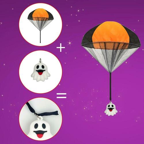 6 Pack Halloween Parachute Toys & 360 Halloween Temporary Tattoos Bundle - Fun Party Favors for Kids, Trick or Treat Gifts, Classroom Prizes & Halloween Festivities