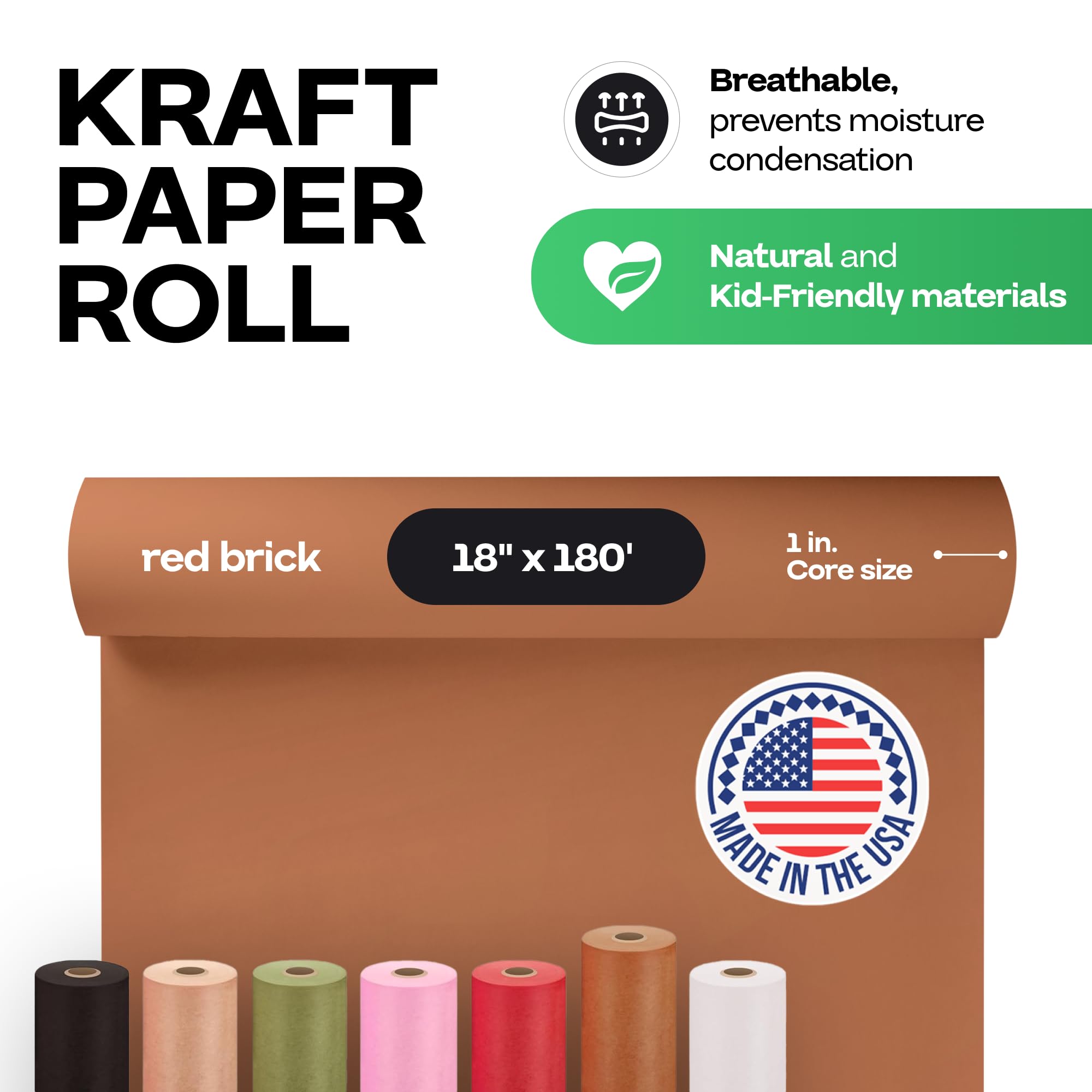 Brick-Colored Kraft Paper Roll 18