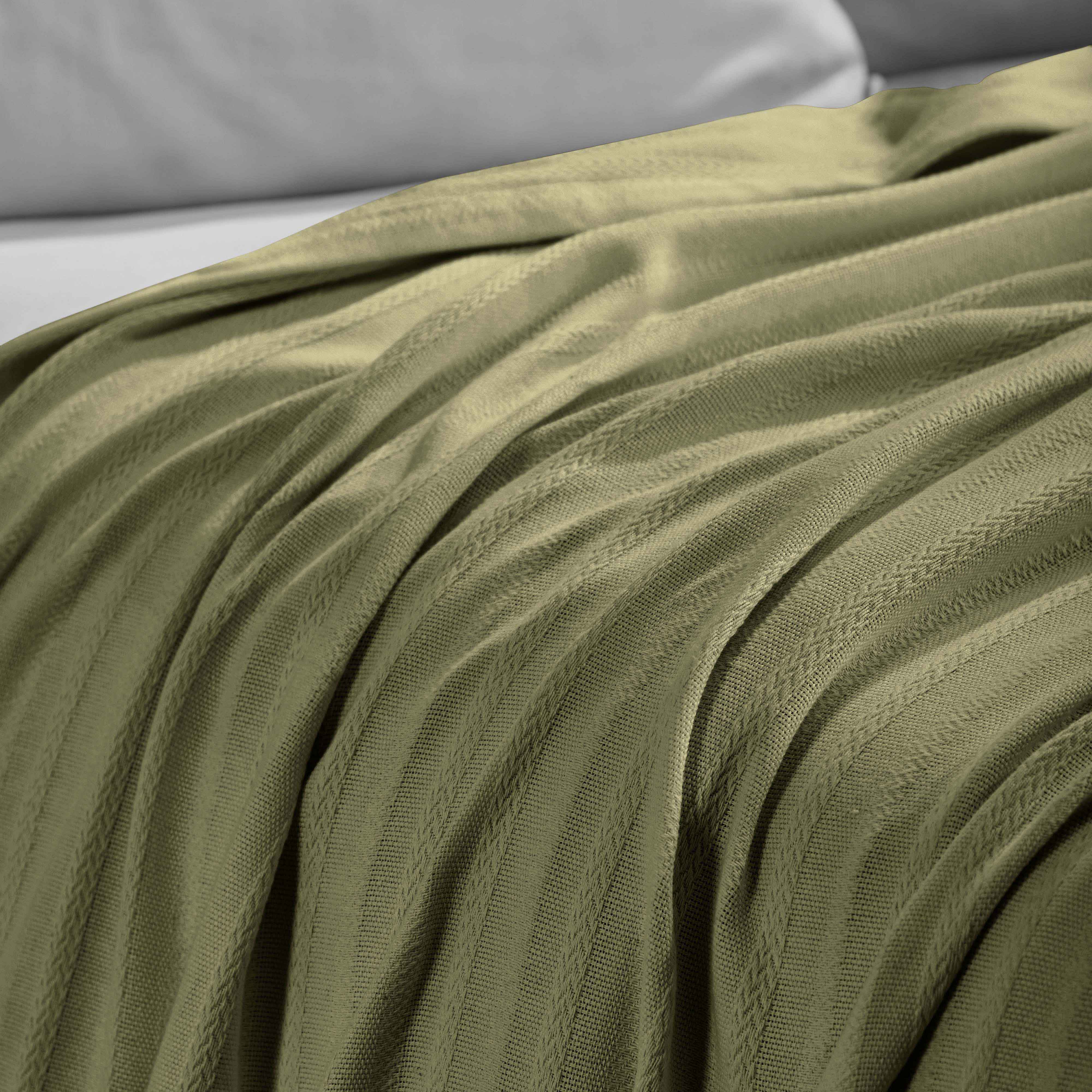 Soft Clara Cotton Textured Striped Lightweight Woven Blanket - Perfect for Sofa, Bed & Outdoor Picnics