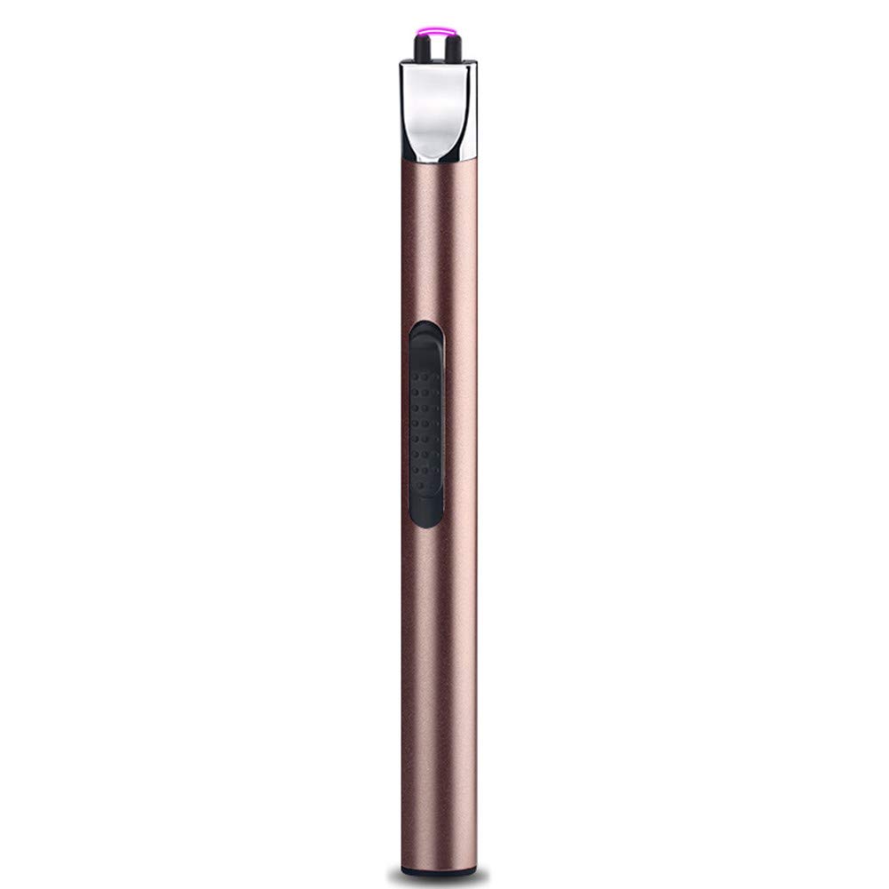 Leejie Rechargeable USB Electric Arc Lighter - Flameless Candle Lighter for BBQ, Camping & Cooking | Windproof & Child-Safe Design | Rose Gold Finish | Perfect for Home, Outdoor & Emergency Use