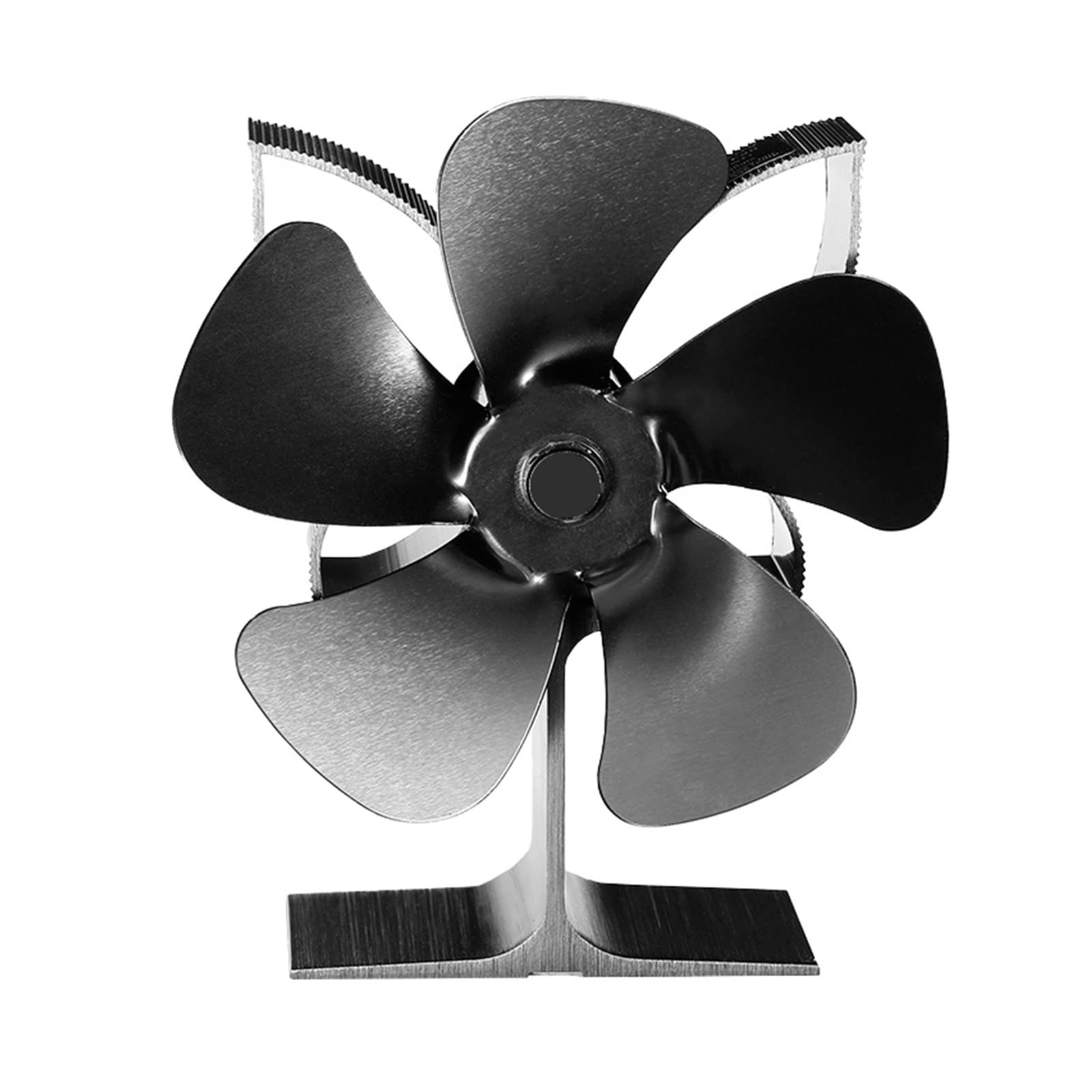 5-Blade Aluminum Alloy Fireplace Fan - Quiet, Energy Efficient Stove Fan for Wood Burning Fireplaces | Heat Distribution Accessory (Green) | Perfect for Living Rooms, Cabins & Winter Heating