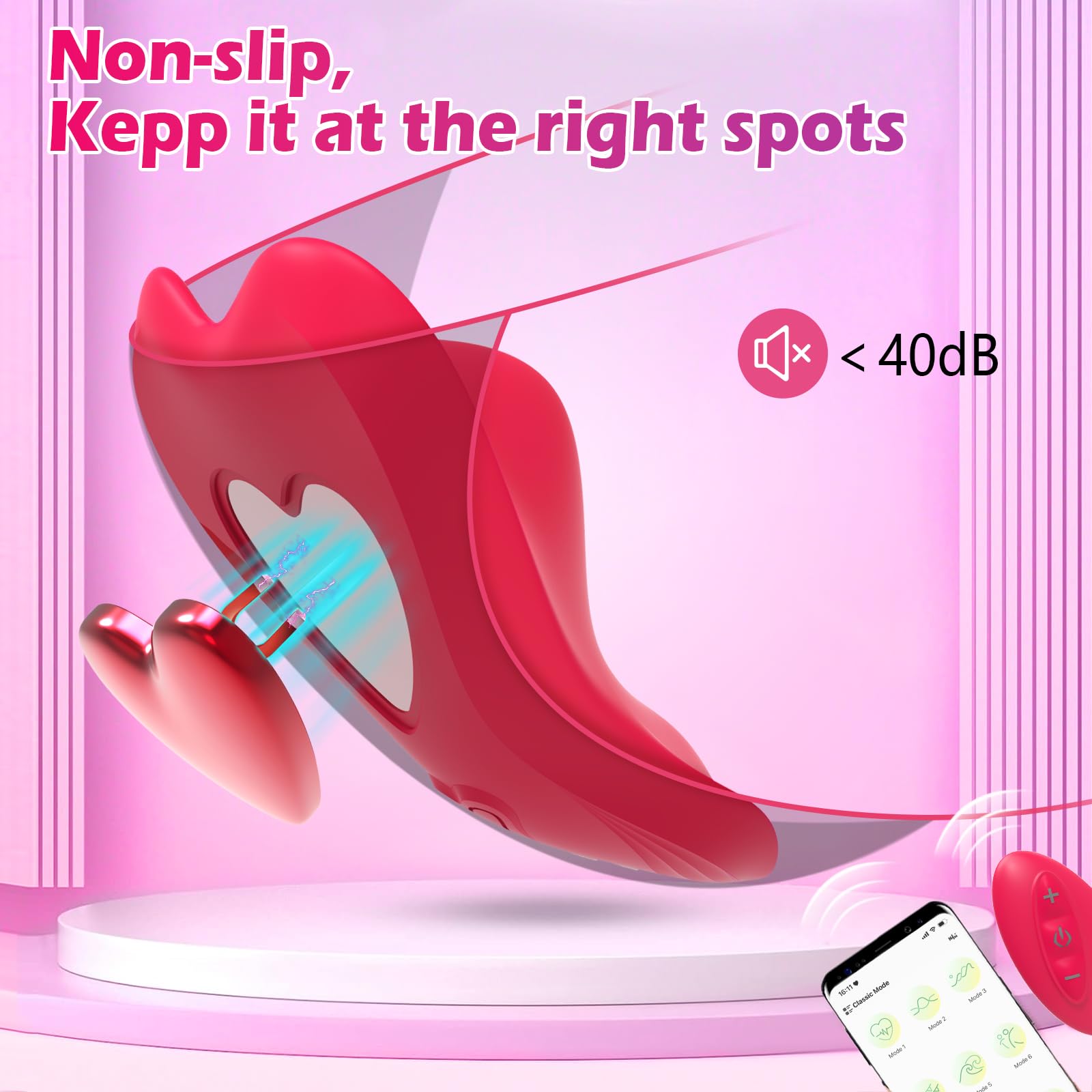 Remote Control Wearable Panty Vibrator with APP - 10 Vibration Modes, Non-Slip Magnetic Clip for Clitoral Stimulation - Discreet Adult Sex Toy for Women & Couples - Perfect for Date Nights, LDR & Spicing Up Your Relationship