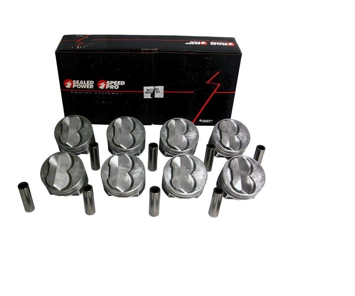 SPEED PRO Hypereutectic 11.8cc Dome Pistons Set of 8 for Chevy Small Block 350 12:1 Compression Ratio +.060 - High Performance Engine Upgrade for Racing & Street Use