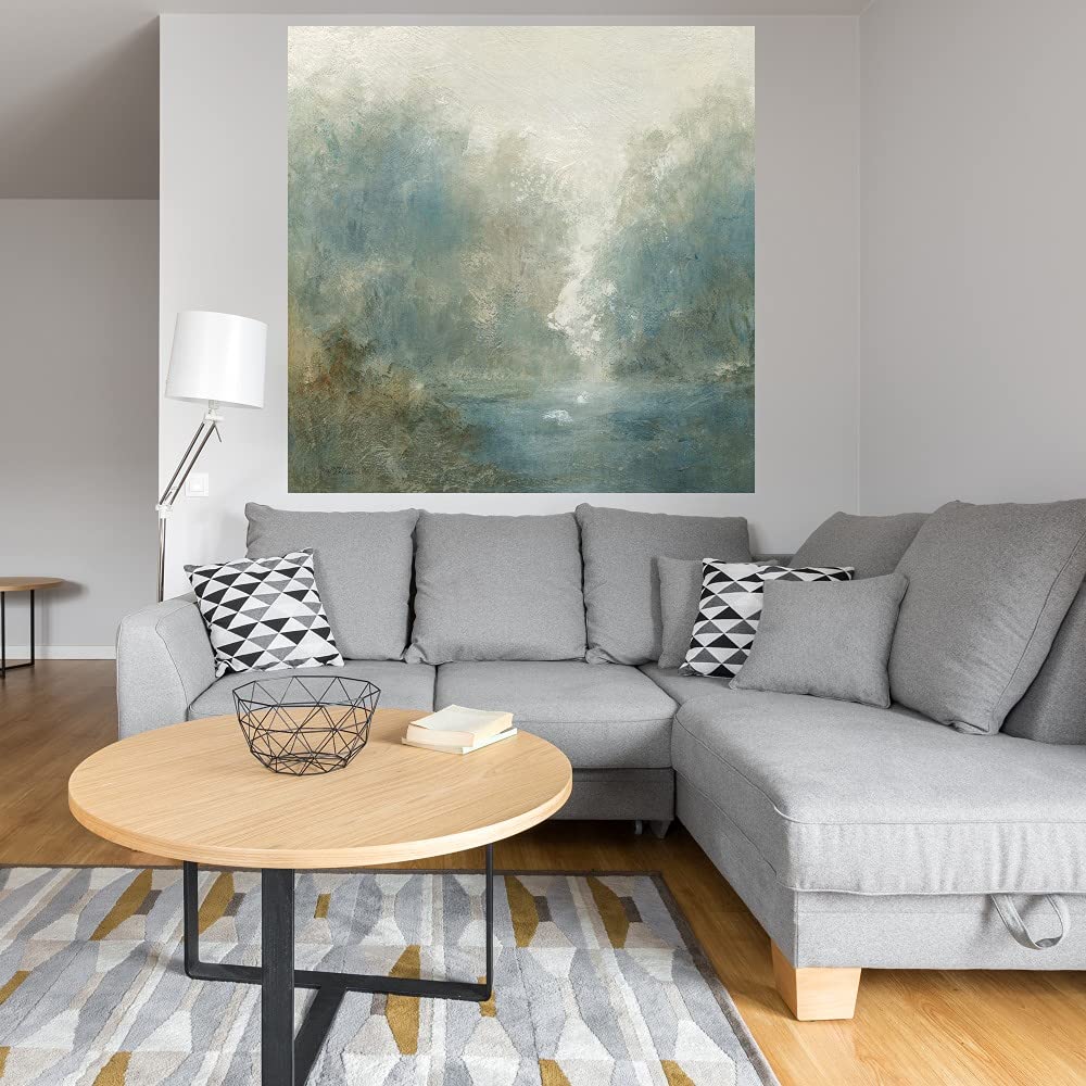 Carol Robinson Fine Art Canvas - Quiet Mist Abstract Wall Art for Living Room, Bedroom, Office Decor | 32x32 Inch Ready-to-Hang Painting | Modern Home & Commercial Space Decoration