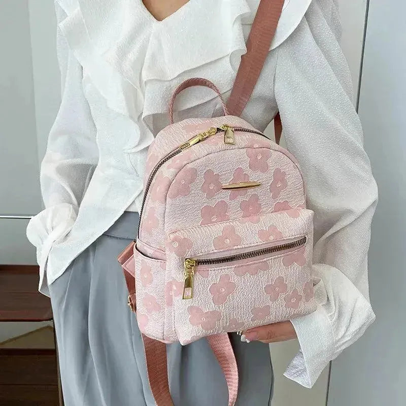Floral Print Mini Backpack for Women - Stylish Crossbody Purse for Travel, School & Everyday Use