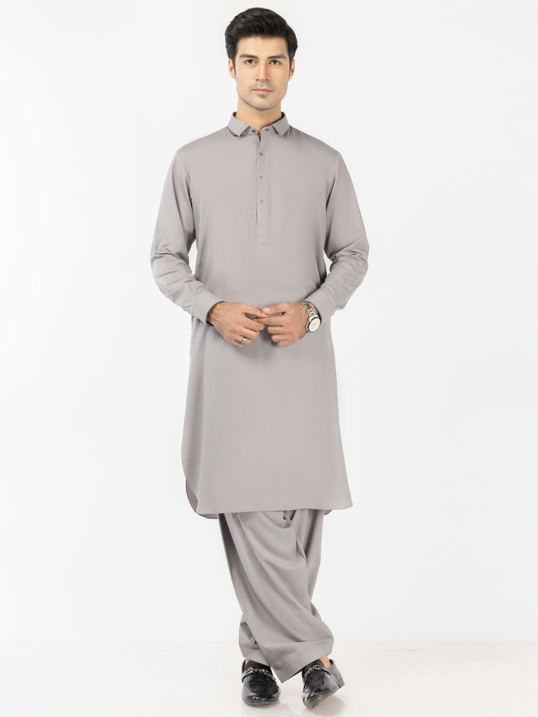 Stylish Blended Grey Shalwar Kameez for Women - Premium Cotton Pakistani Traditional Outfit - Perfect for Eid, Weddings & Special Occasions