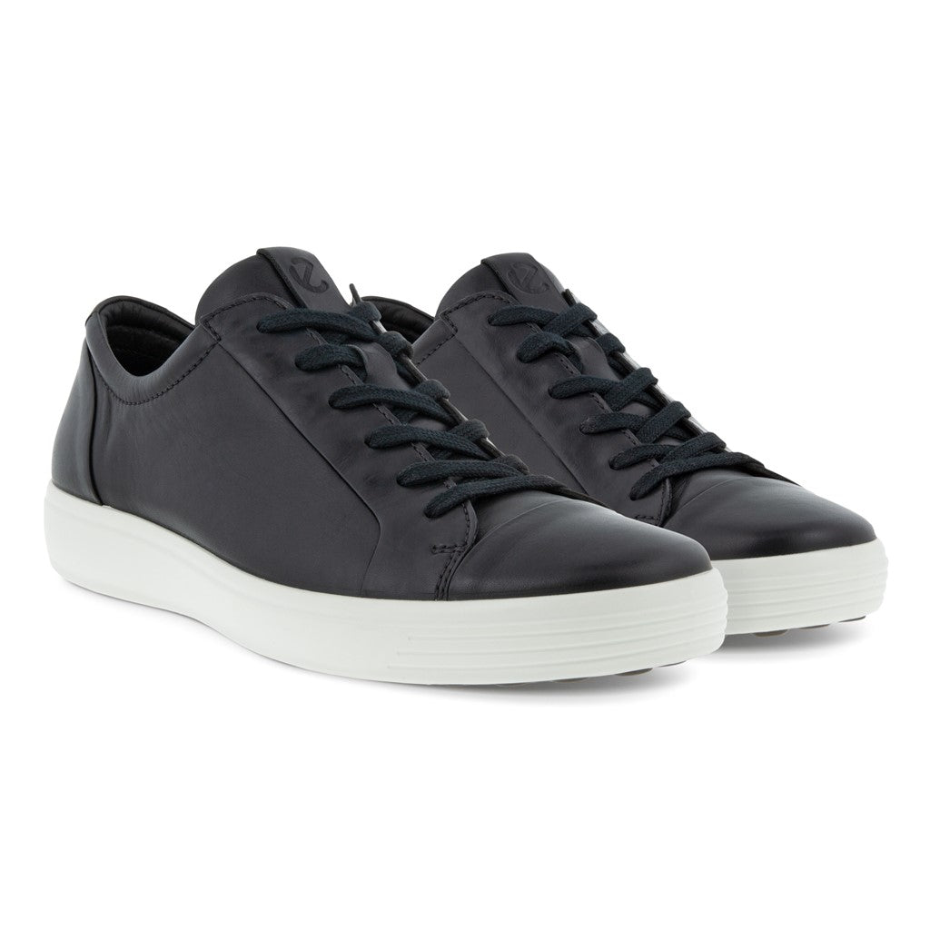 ECCO Men's Soft 7 Sneakers - Comfortable Black Casual Shoes for Walking, Travel & Everyday Wear