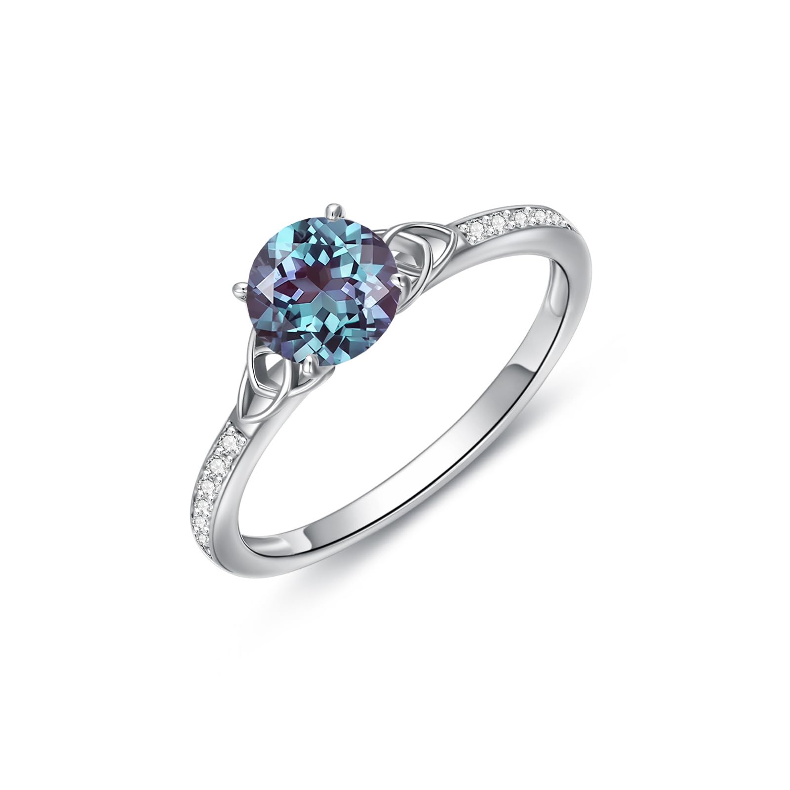 10K 14K 18K Solid Gold Gemstone Engagement Ring Set for Women - Celtic Wedding Band, Anniversary & Promise Rings for Her | Perfect for Bridal, Proposals & Special Occasions