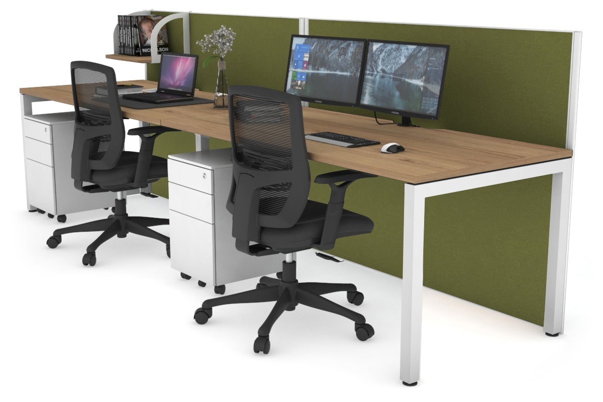 Horizon Quadro 2 Person Office Workstation with Square Legs - 1400L x 800W Dimensions, Cable Management Scallop - Perfect for Shared Workspaces & Collaborative Office Environments