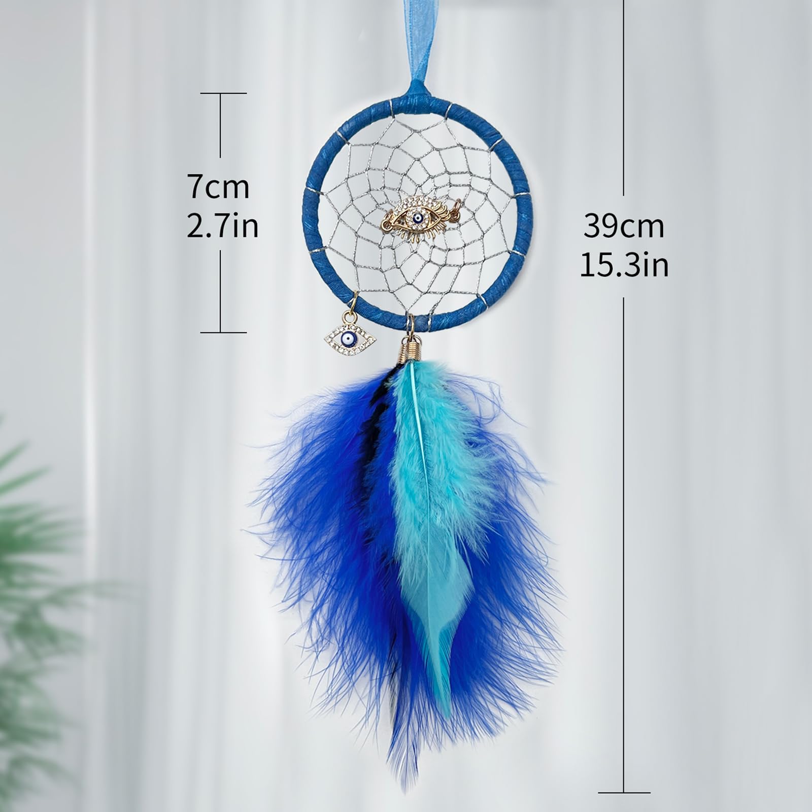 Evil Eye Car Hanging Ornament - Handmade Dream Catcher Rearview Mirror Decor with Keychain Gift | Spiritual Protection & Stylish Car Accessory for Travel Safety & Good Luck