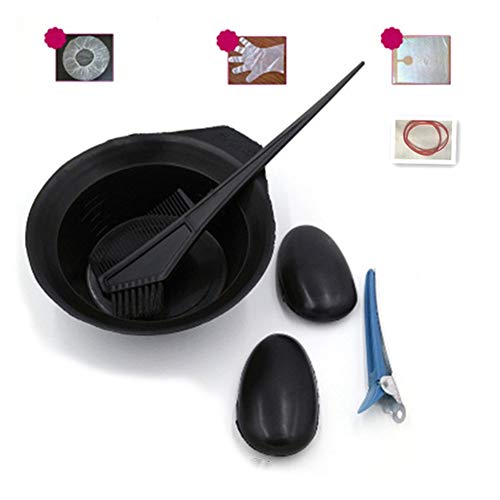 Autobestown Professional Hair Dyeing Kit - Hair Dye Comb Brush, Earmuffs, Salon Bowl & Hair Coloring Tools Set (Black) - Perfect for At-Home Hair Coloring & Salon Styling