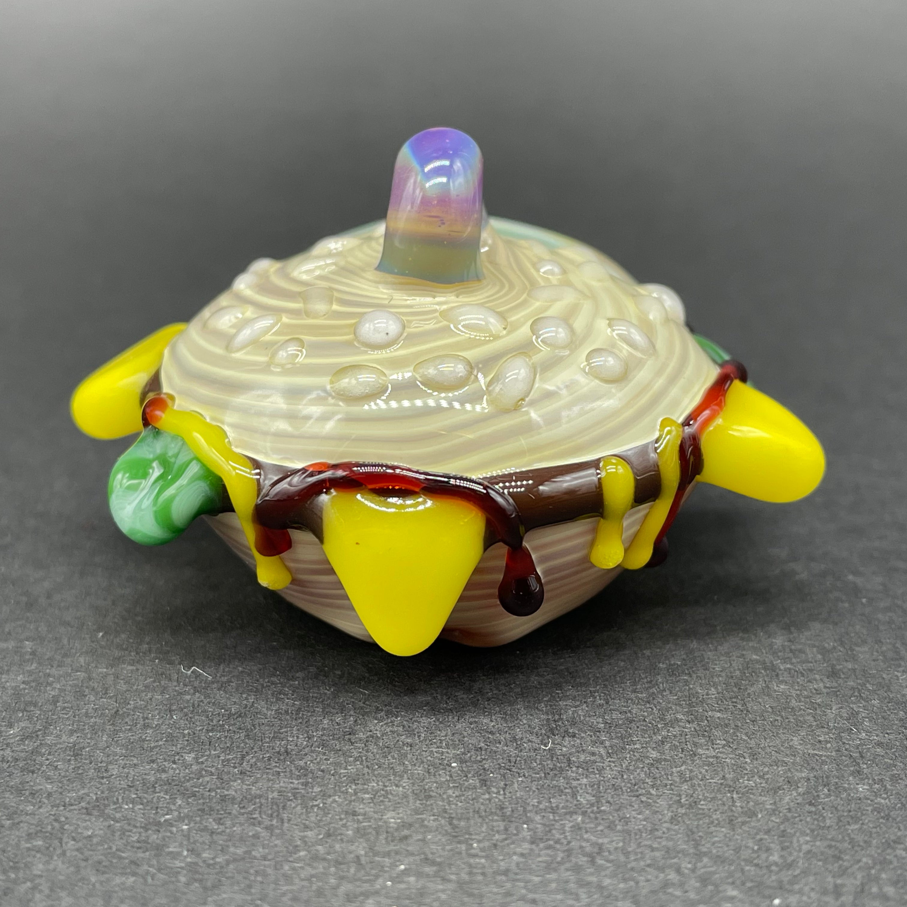 Handmade Glass Cheeseburger Pendant Necklace - Unique Food Jewelry for Burgers Lovers - Perfect Gift for Fast Food Enthusiasts & Fun Fashion Accessory