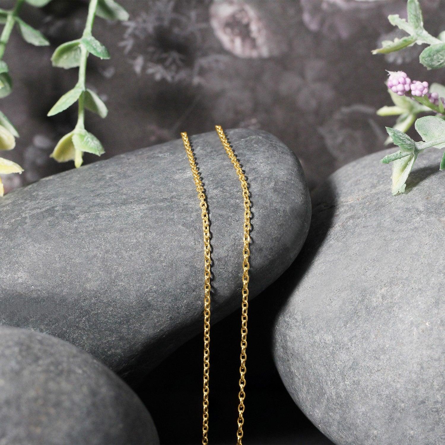 14K Yellow Gold Round Cable Link Chain 1.5mm - Dainty & Elegant Jewelry for Women, Perfect for Layering, Everyday Wear, Gifts & Special Occasions