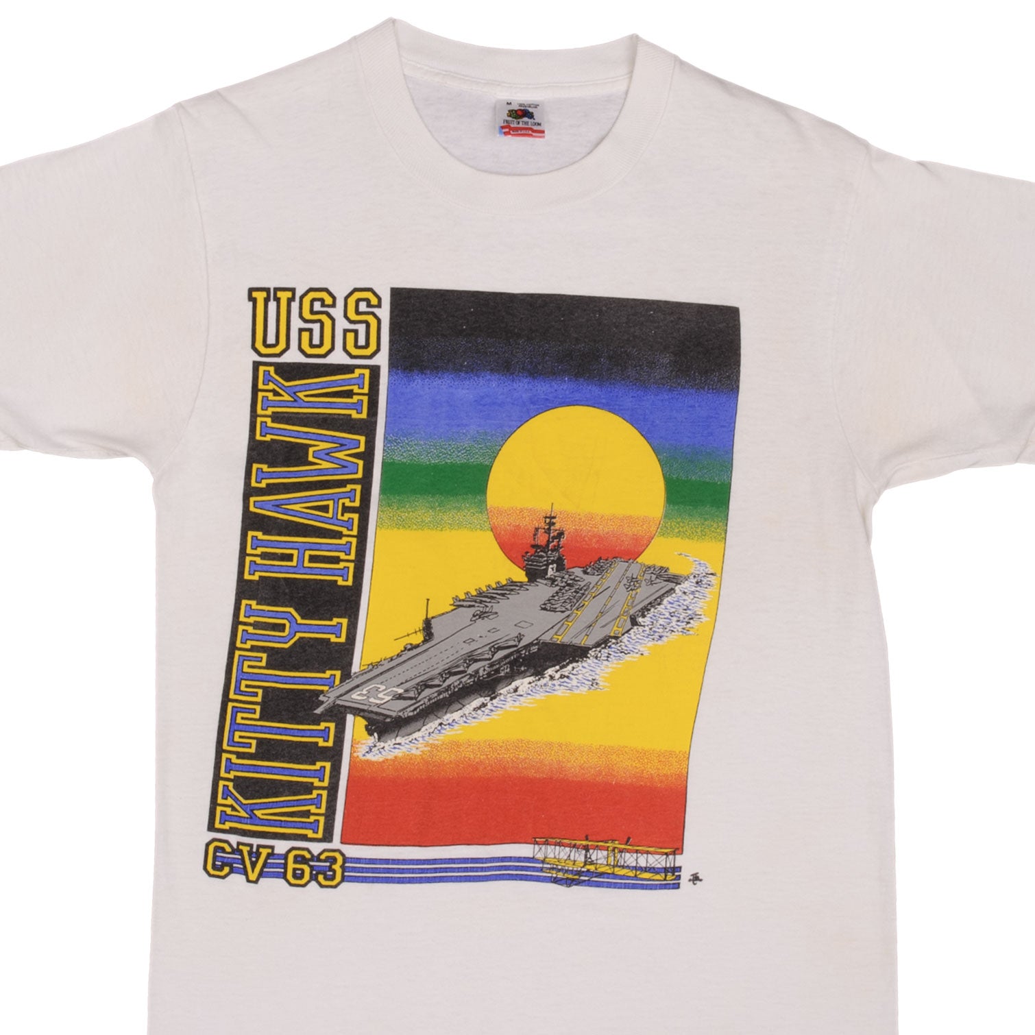 Vintage US Navy USS CV63 Kitty Hawk 1990s T-Shirt - Small Size, Made in USA - Military Apparel, Patriotic Gift, Navy Veteran Clothing