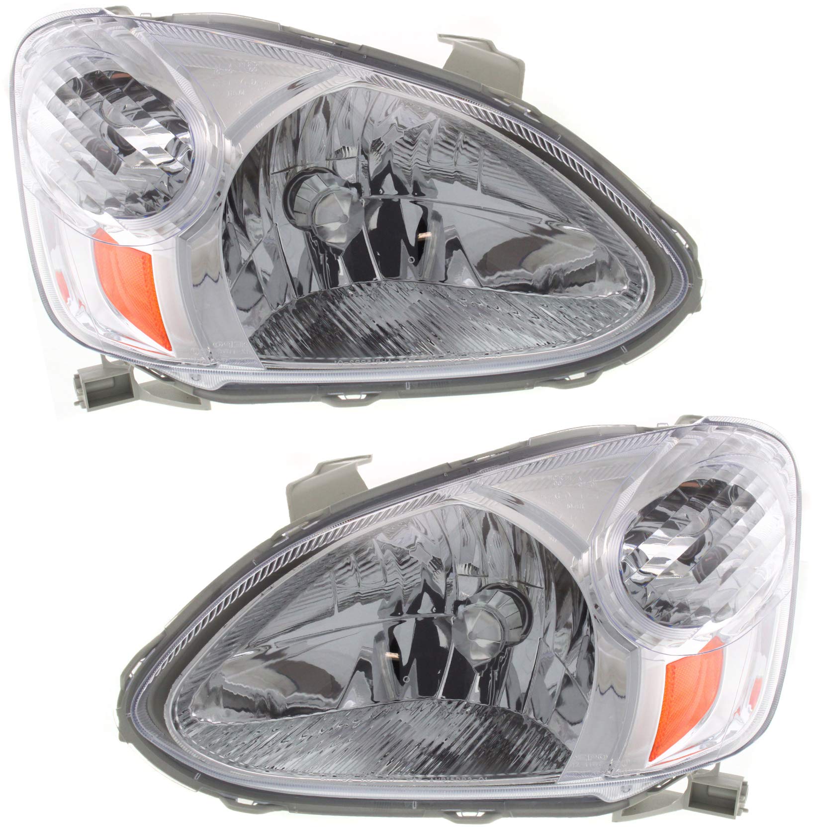 Evan Fischer Halogen Headlight Assembly for Toyota Echo Base 2003-2005 - Driver & Passenger Side with Bulbs - Replaces OEM #8117052300-PFM, 8113052300-PFM - Perfect for Night Driving & Vehicle Restoration