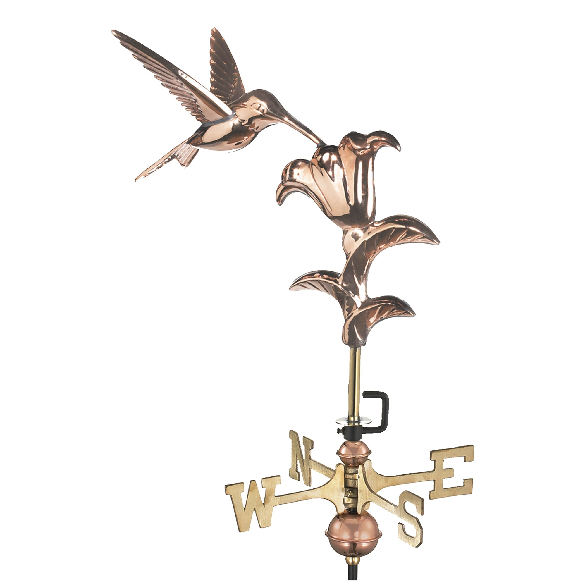 Hummingbird Garden Weathervane - Handcrafted Copper Outdoor Decor for Yard, Patio & Garden - Perfect for Rustic Home & Farmhouse Style