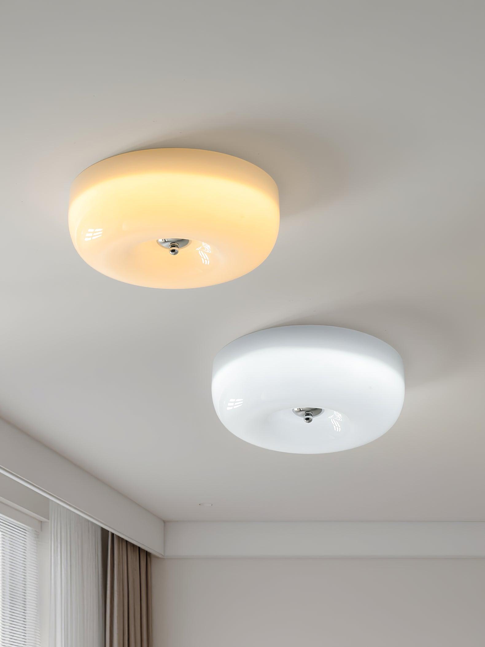 Cream Pudding Ceiling Light Fixture - Modern Soft Glow Bedroom Lighting for Cozy Home Decor & Relaxing Ambiance