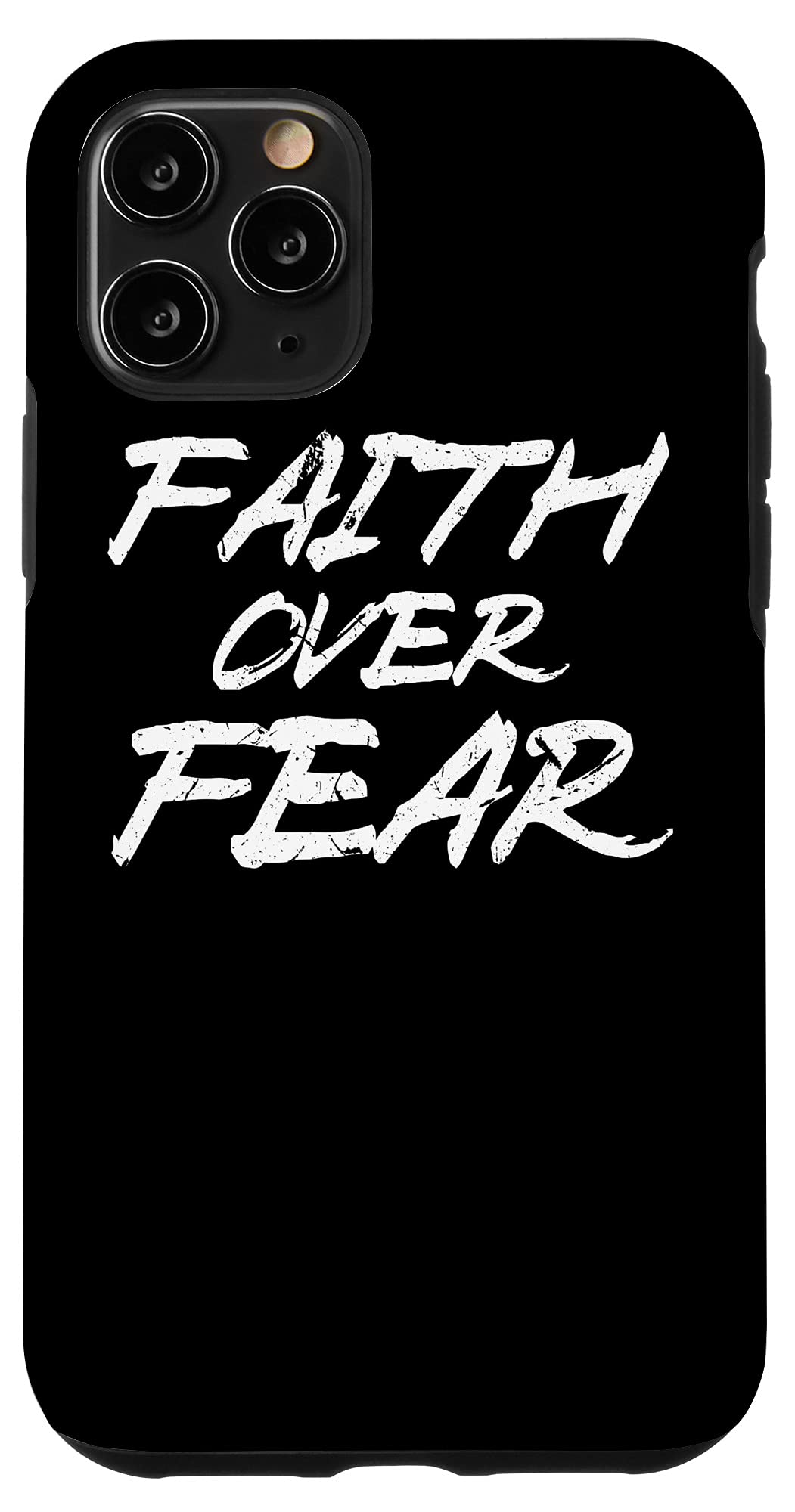 iPhone 11 Pro Faith Over Fear Religious Jersey Case for Men & Women - Durable Protective Phone Cover for Church, Daily Use & Christian Lifestyle