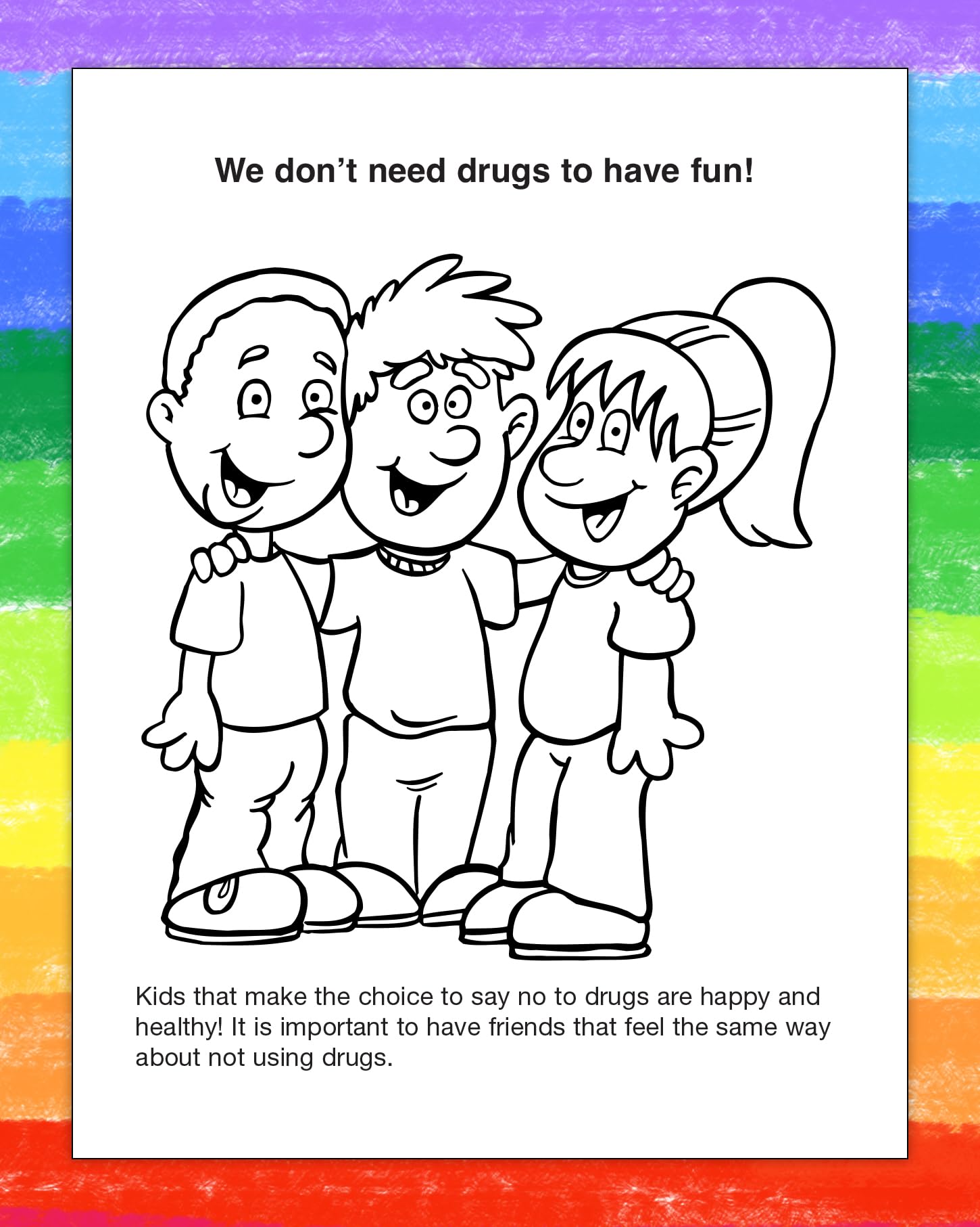 ZOCO - Say No to Drugs Educational Coloring Books (250 Pack with Crayons) - Custom Police Promotional Items for Kids - Fun & Drug-Free Activities for Schools, Community Events & Youth Programs