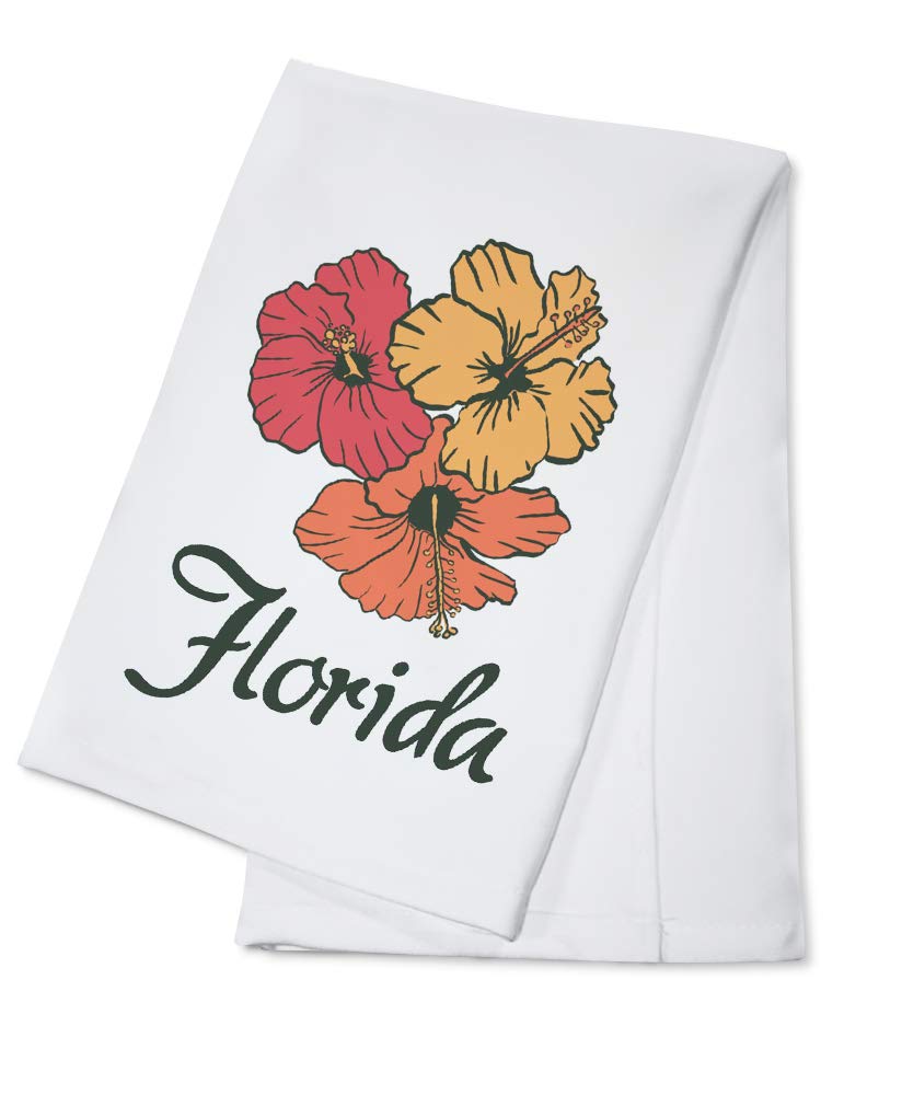 Florida Hibiscus Flowers 100% Cotton Tea Towel - Decorative Hand Towel for Kitchen, Bathroom & Home Decor | Perfect for Gifts, Housewarming & Coastal Themed Spaces