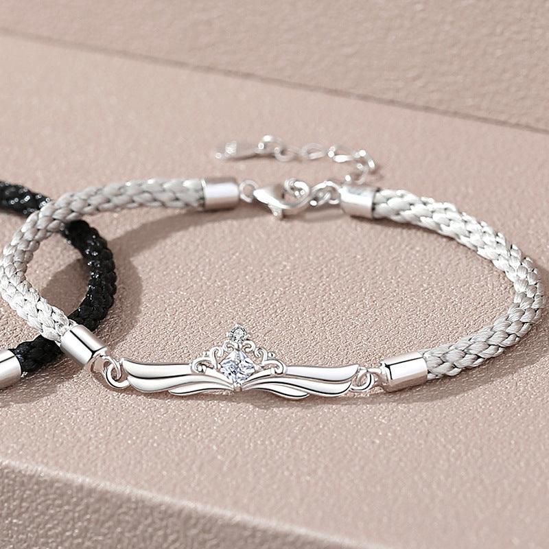 Stylish Unisex Sterling Silver Bracelet Set for Men & Women - Perfect for Couples, Gifts, and Everyday Wear
