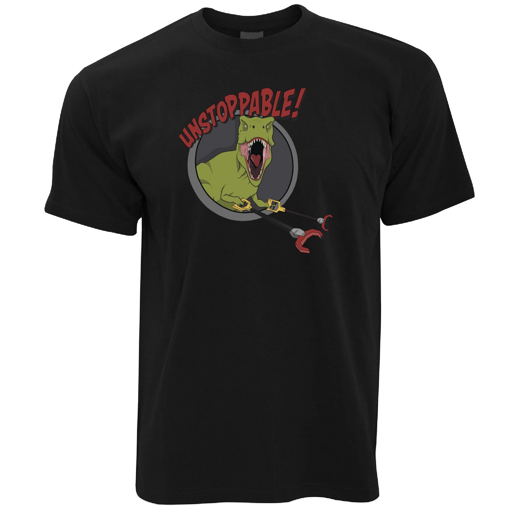 Unstoppable T-Rex with Grabber Hands Novelty Graphic T-Shirt - Funny Dinosaur Tee for Men & Women - Perfect for Jurassic Theme Parties & Casual Wear