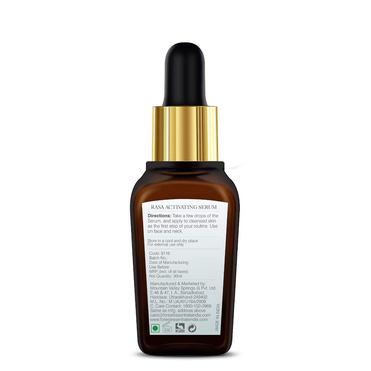 Forest Essentials Activating Serum Rasa - 30ml Anti-Aging Face Serum with Natural Ingredients for Glowing Skin | Perfect for Daily Skincare Routine & Nighttime Regimen