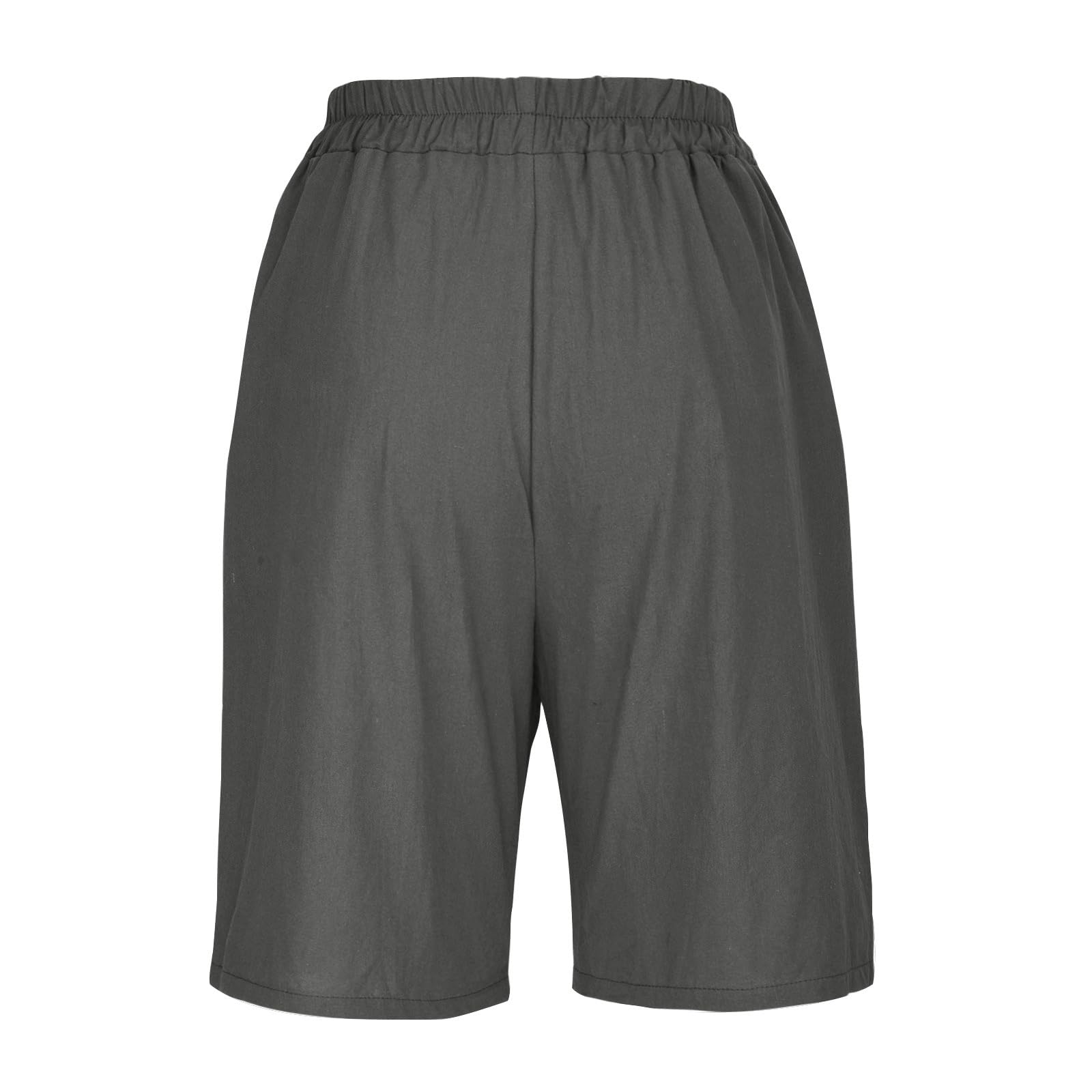 **Mzkdieey Women's Cotton Linen Shorts - High Waist Casual Bermuda Shorts, Loose Fit Knee-Length for Workout, Summer & Beach - Perfect for Yoga, Travel & Outdoor Activities**