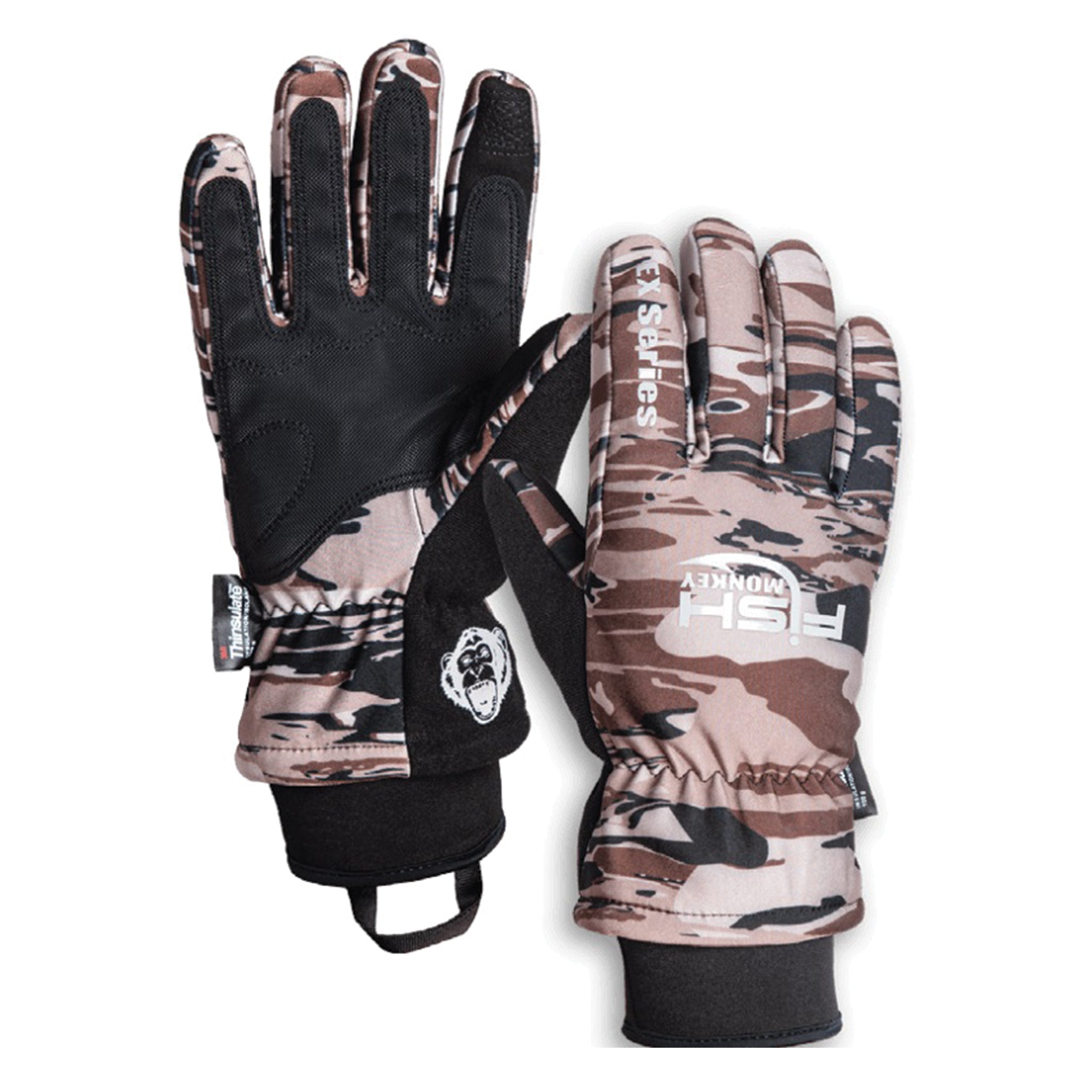 Fish Monkey FM31 Tundra EX Series Waterproof Insulated Full Finger Fishing Gloves - Cold Weather Protection for Ice Fishing, Kayaking & Outdoor Adventures