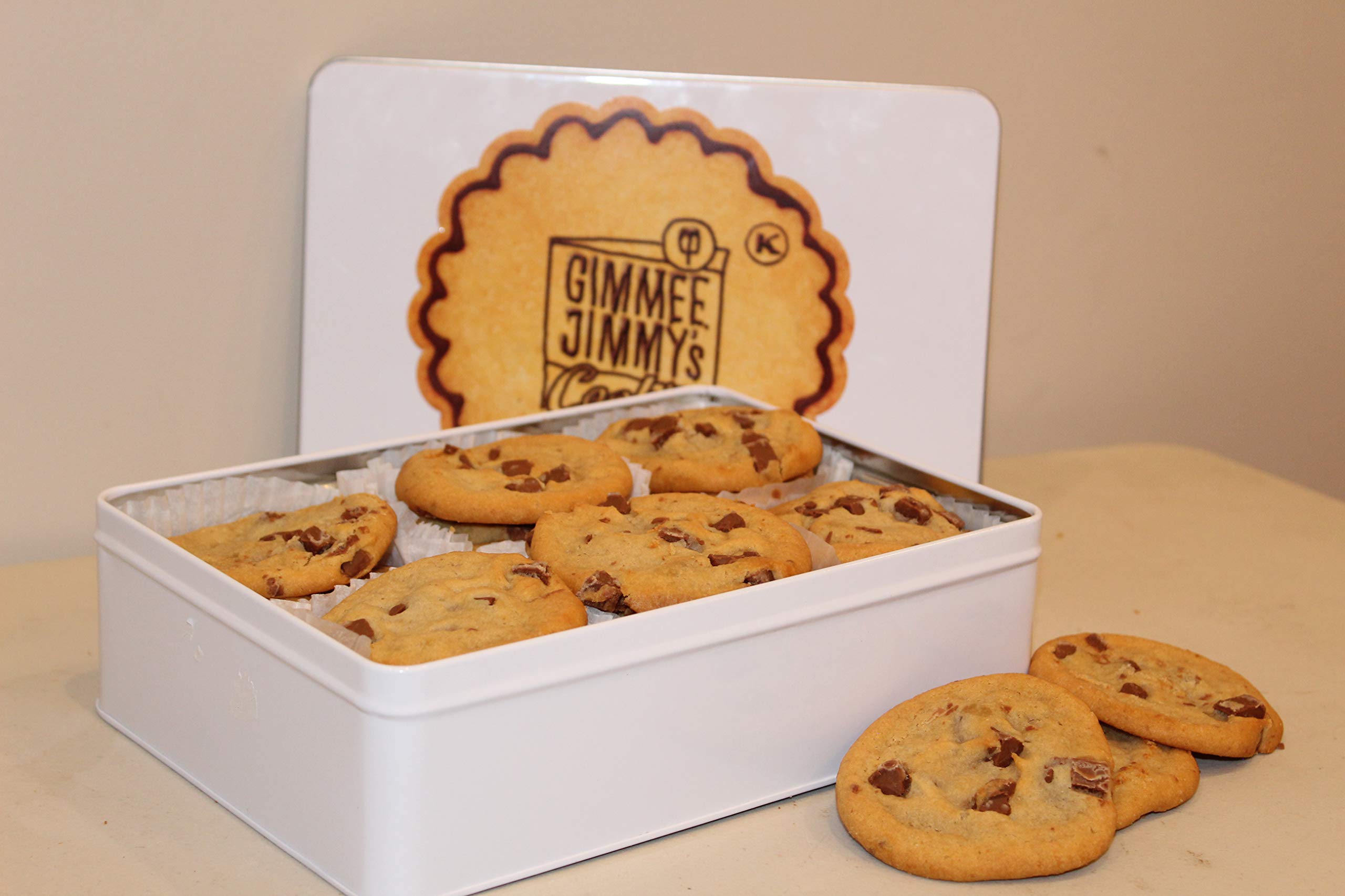 Fresh Baked Chocolate Chip Cookie Tins - 14 Pound Bulk Size | Gimmee Jimmy's Authentic Homemade Cookies for Parties, Gifts & Office Snacks