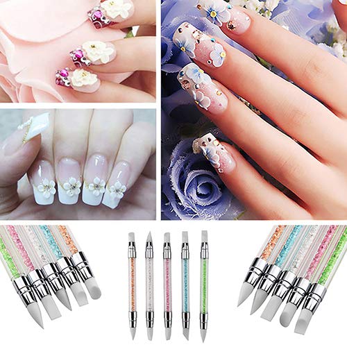 Premium Silicone Nail Art Pen Brush - Dual Ended Dotting & Sculpting Tools for Professional Nail Design (#3) - Perfect for DIY Manicures, Nail Extensions, and Creative Nail Art
