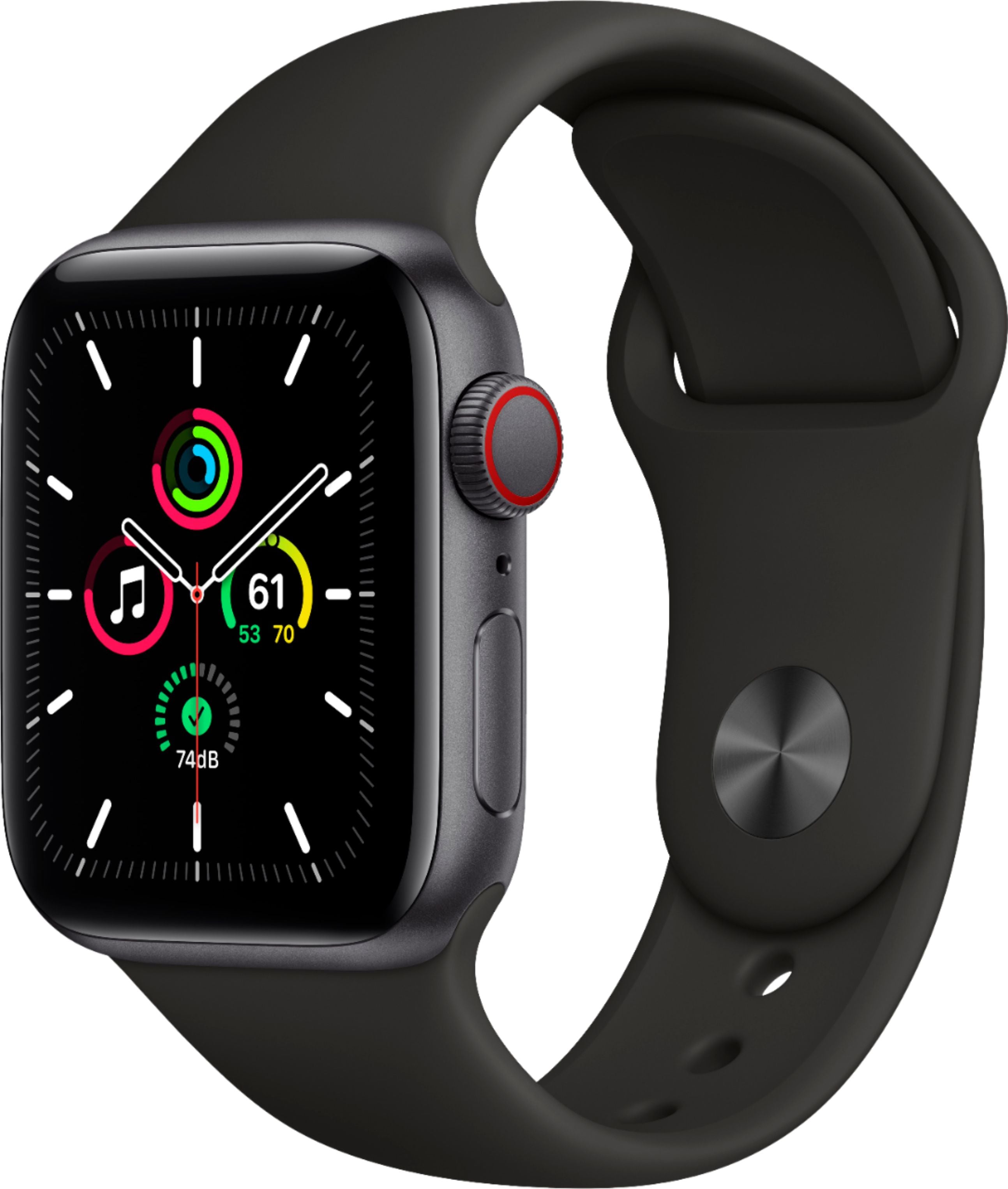 Apple Watch SE 40mm GPS + Cellular Smartwatch - Space Gray Aluminum Case with Sport Loop Band (MYED2LL/A) | Fitness Tracker, Heart Rate Monitor & Water Resistant for Running, Swimming & Daily Use