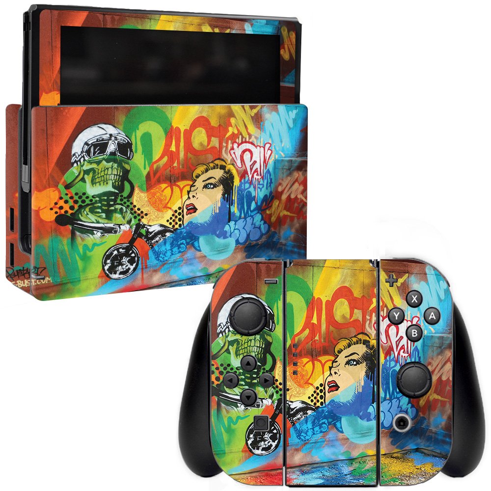MightySkins Skeleton Takeover Vinyl Decal Wrap Cover for Nintendo Switch - Protective, Durable, Easy to Apply & Remove | Made in USA | Perfect for Gaming Protection & Customization