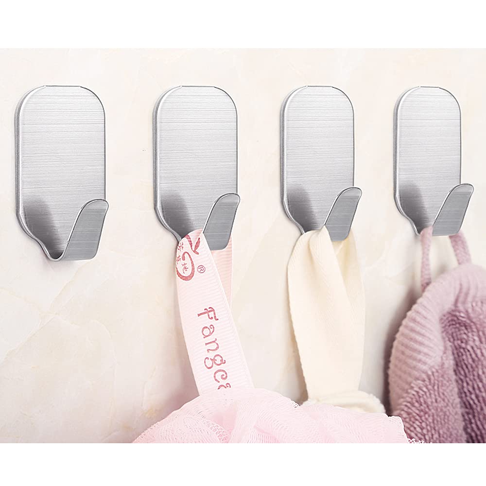 Small Self Adhesive Hooks Heavy Duty - Wall Mount Sticky Hooks for Hanging (10 Pack) - Perfect for Bathroom, Kitchen, Dorm Room Organization & Home Decor