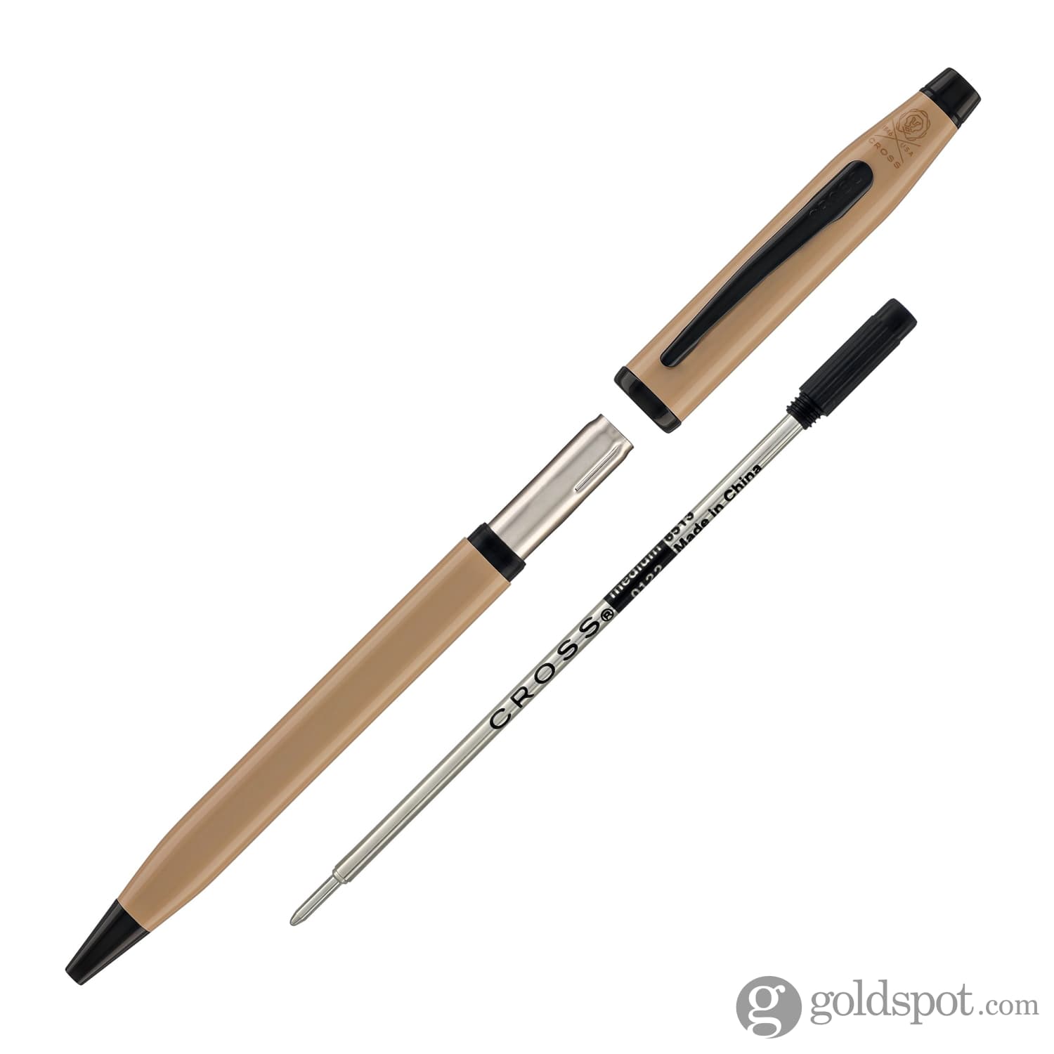 Cross Century II Ballpoint Pen - Earthy Beige Lacquer with Black PVD Trim | Premium Writing Instrument for Office, Business Gifts & Signature Documents