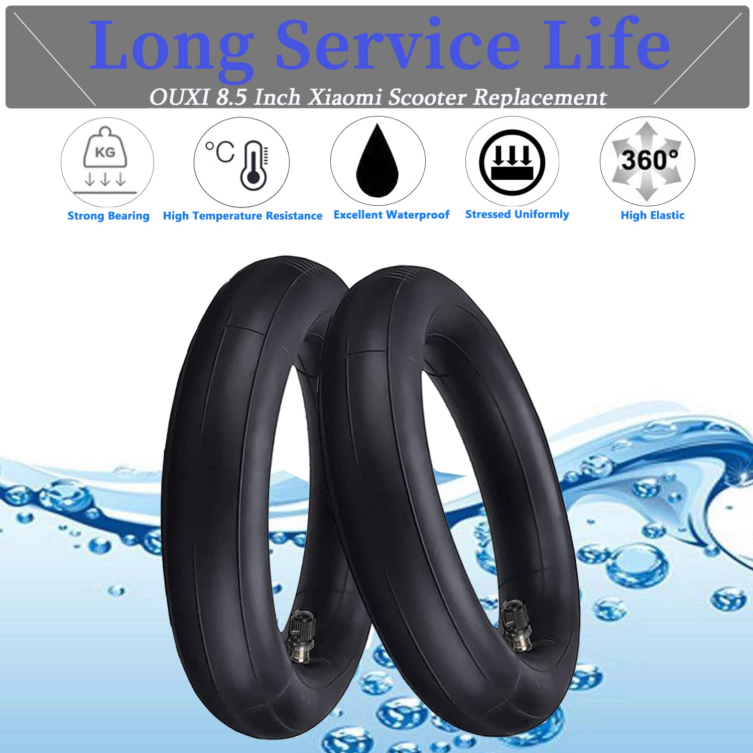 2 Pack 8.5x2 Inch Inner Tube & Pneumatic Tires - Compatible with Gotrax GXL V2/Xiaomi M365 Electric Scooters - Durable Butyl Rubber Replacement Wheels for Front & Rear - Perfect for Commuting, Campus Travel & Urban Mobility