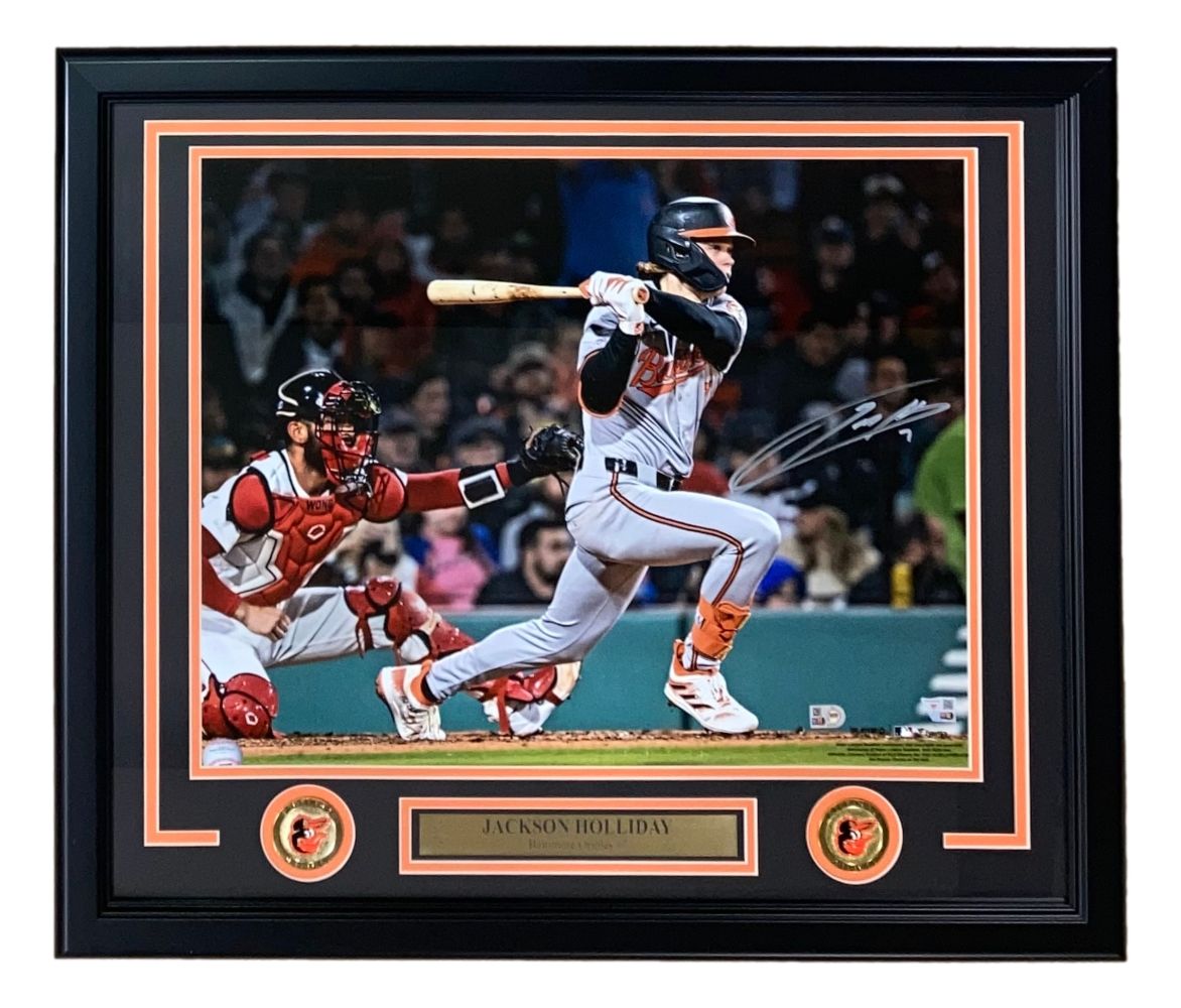Jackson Holliday Autographed Framed 16x20 Baltimore Orioles Photo - Limited Edition Collectible for Baseball Fans - Perfect for Home, Office, or Sports Memorabilia Display