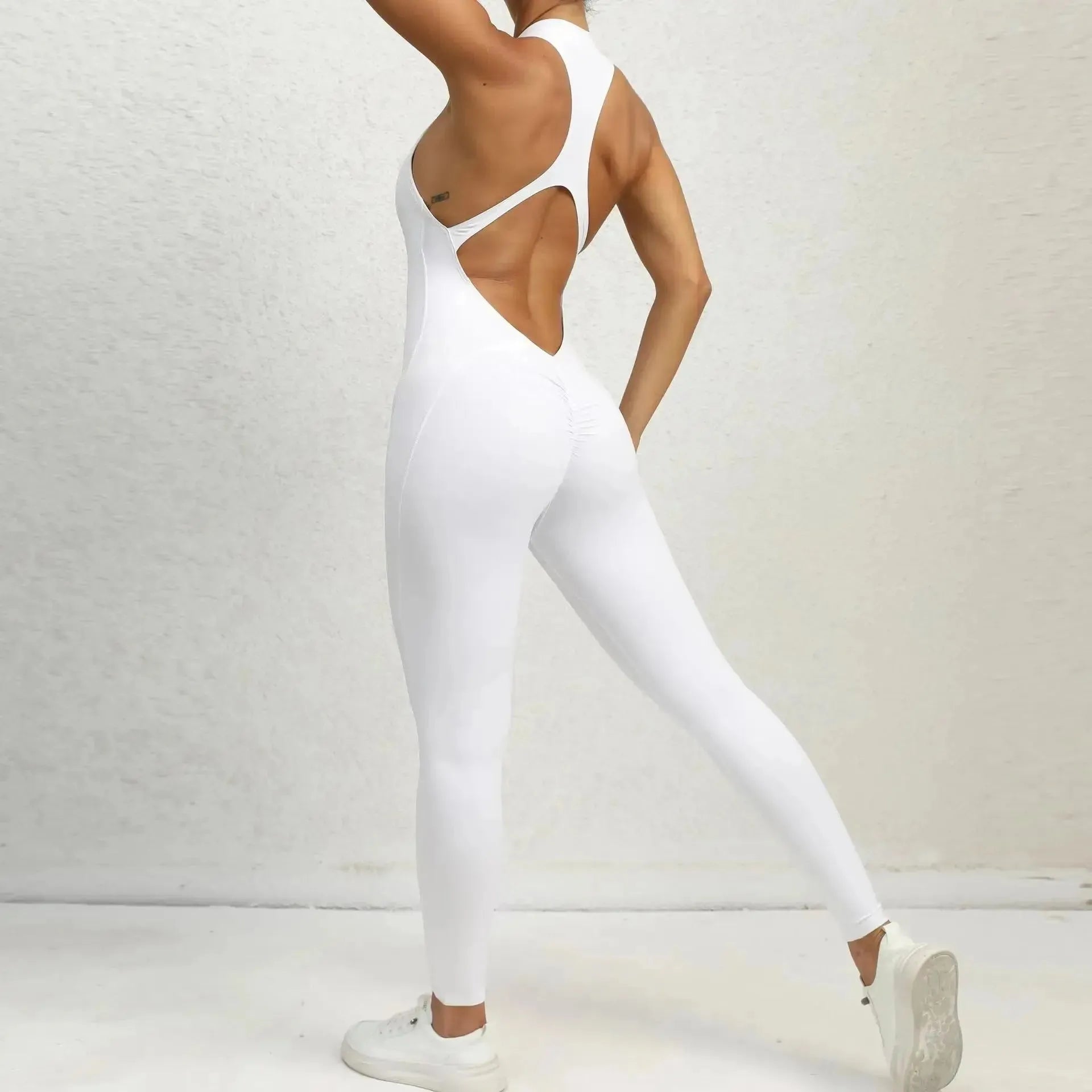 2024 Women's Yoga Sets One Piece - Sleeveless Vest Exercise Crop Jumpsuit with Scrunch Back Pants for Gym, Workout & Fitness | Perfect for Yoga, Pilates, Running and Active Lifestyle